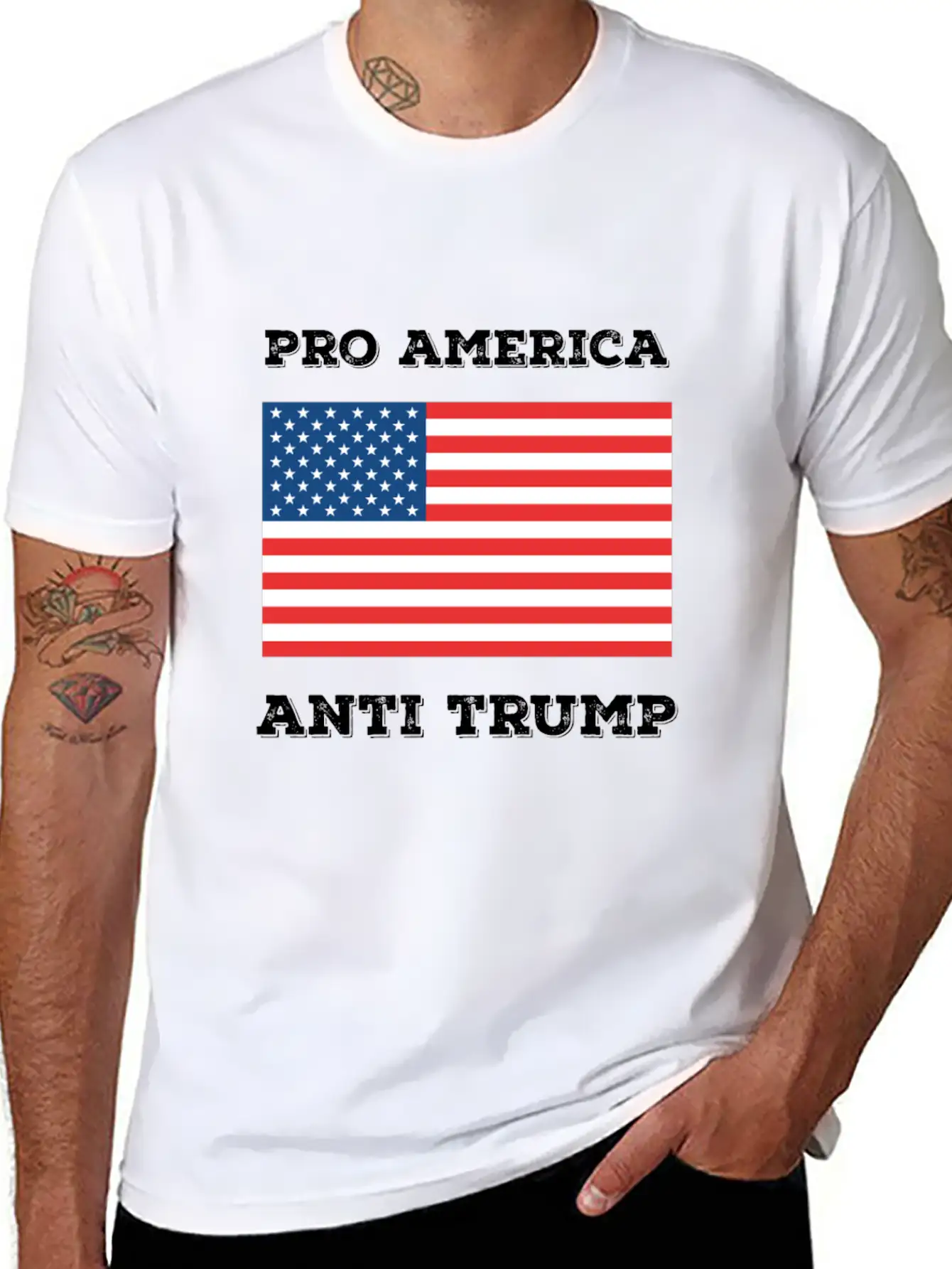 Pro America Anti Trump Relaxed Everyday Tee – Lightweight And Durable Cotton