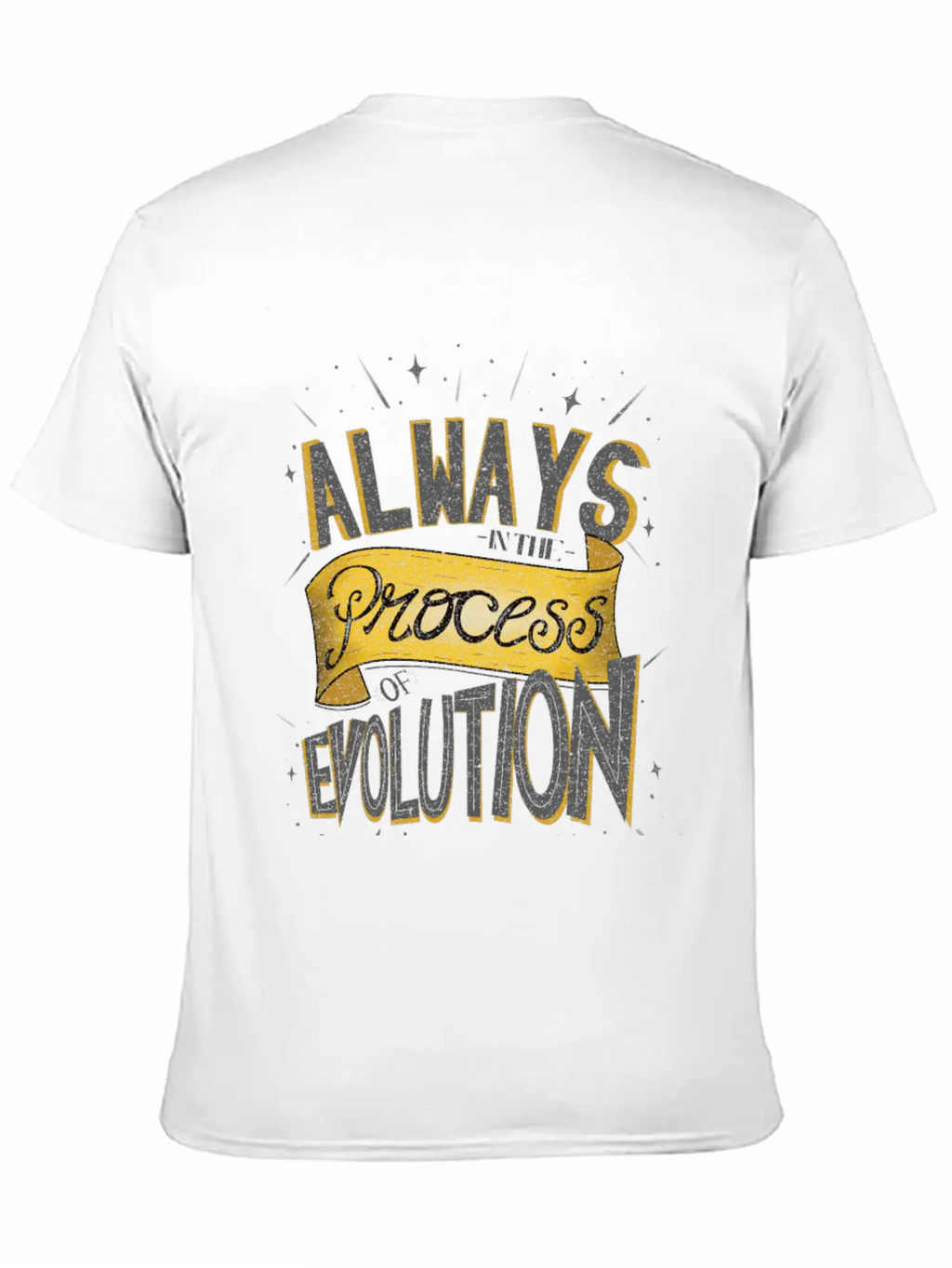 Process Of Evolution Lettering Design Unisex Casual T-Shirt – Clean Design For Daily Comfort
