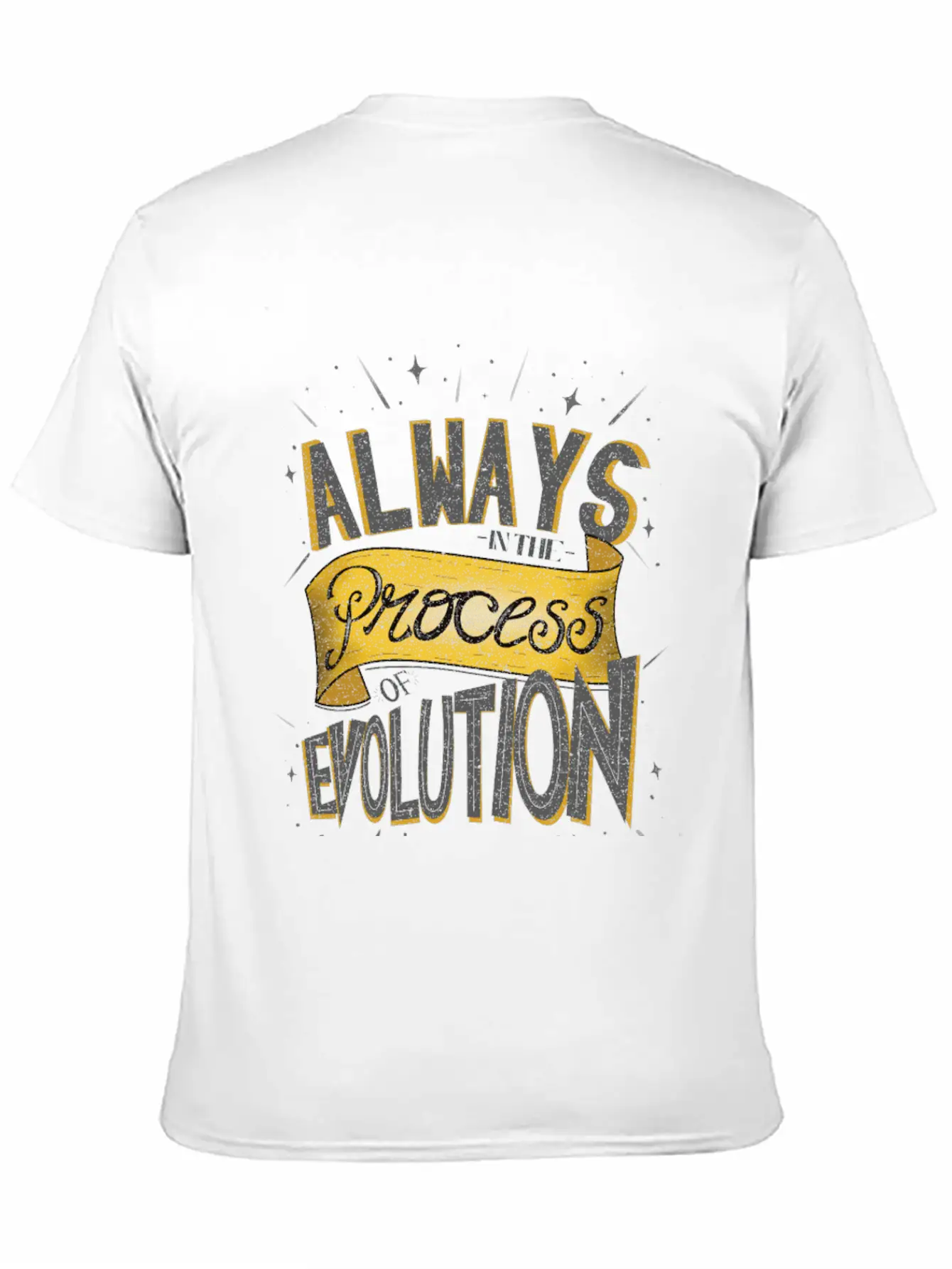 Process Of Evolution Lettering Design Unisex Casual T-Shirt – Clean Design For Daily Comfort
