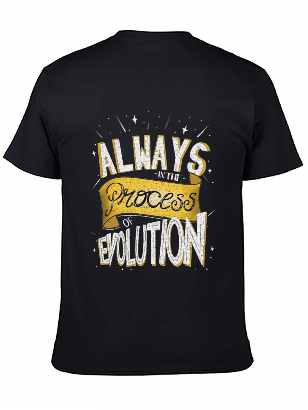Process Of Evolution Lettering Design Unisex Casual T-Shirt – Clean Design For Daily Comfort