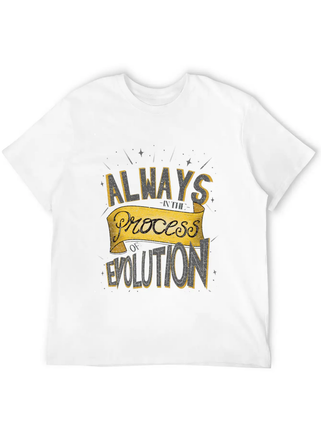 Process Of Evolution Lettering Design Unisex Casual T-Shirt – Clean Design For Daily Comfort