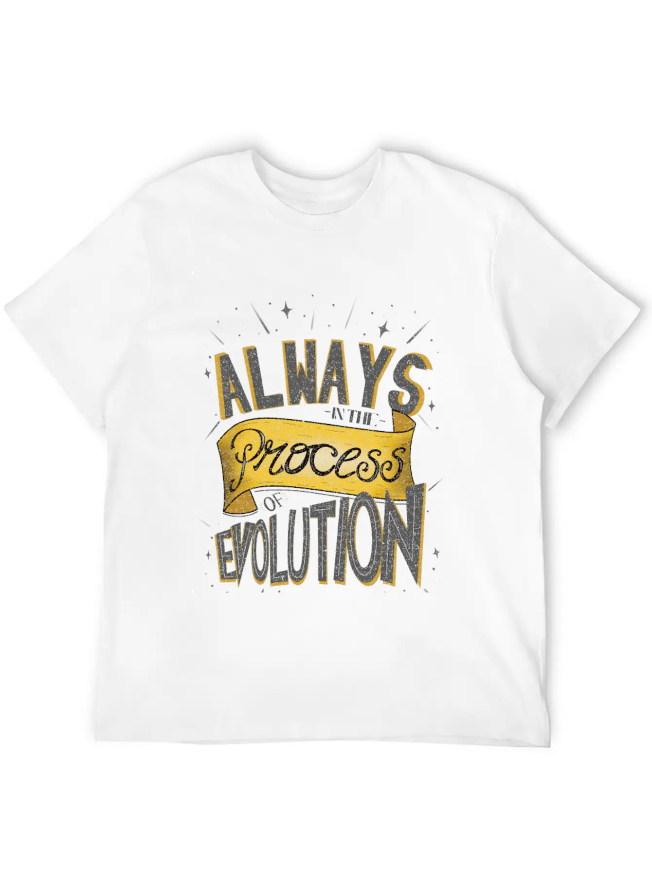 Process Of Evolution Lettering Design Unisex Casual T-Shirt – Clean Design For Daily Comfort