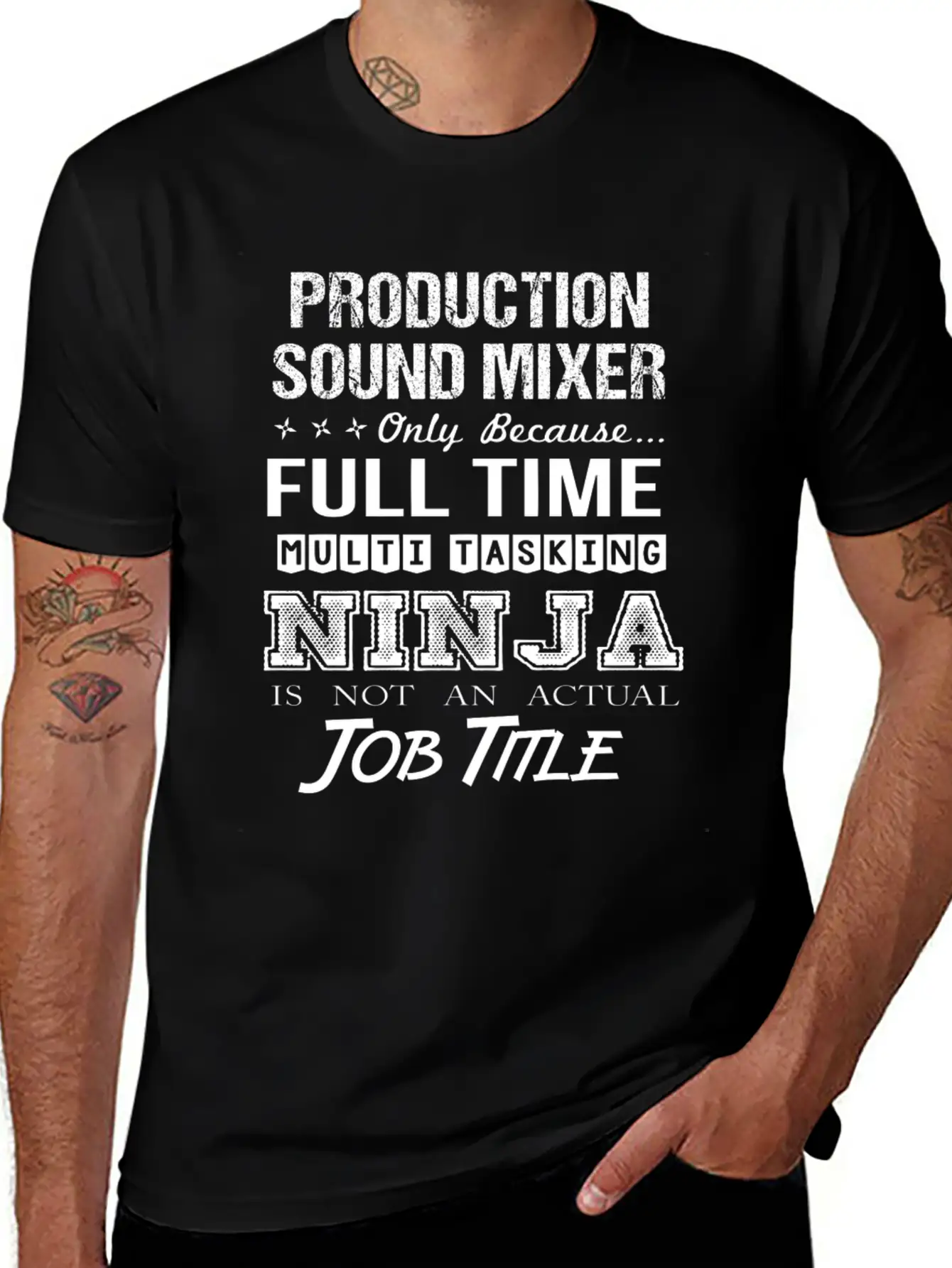 Production Sound Mixer T Shirt - Multitasking Ninj Relaxed Everyday Tee – Lightweight And Durable Cotton