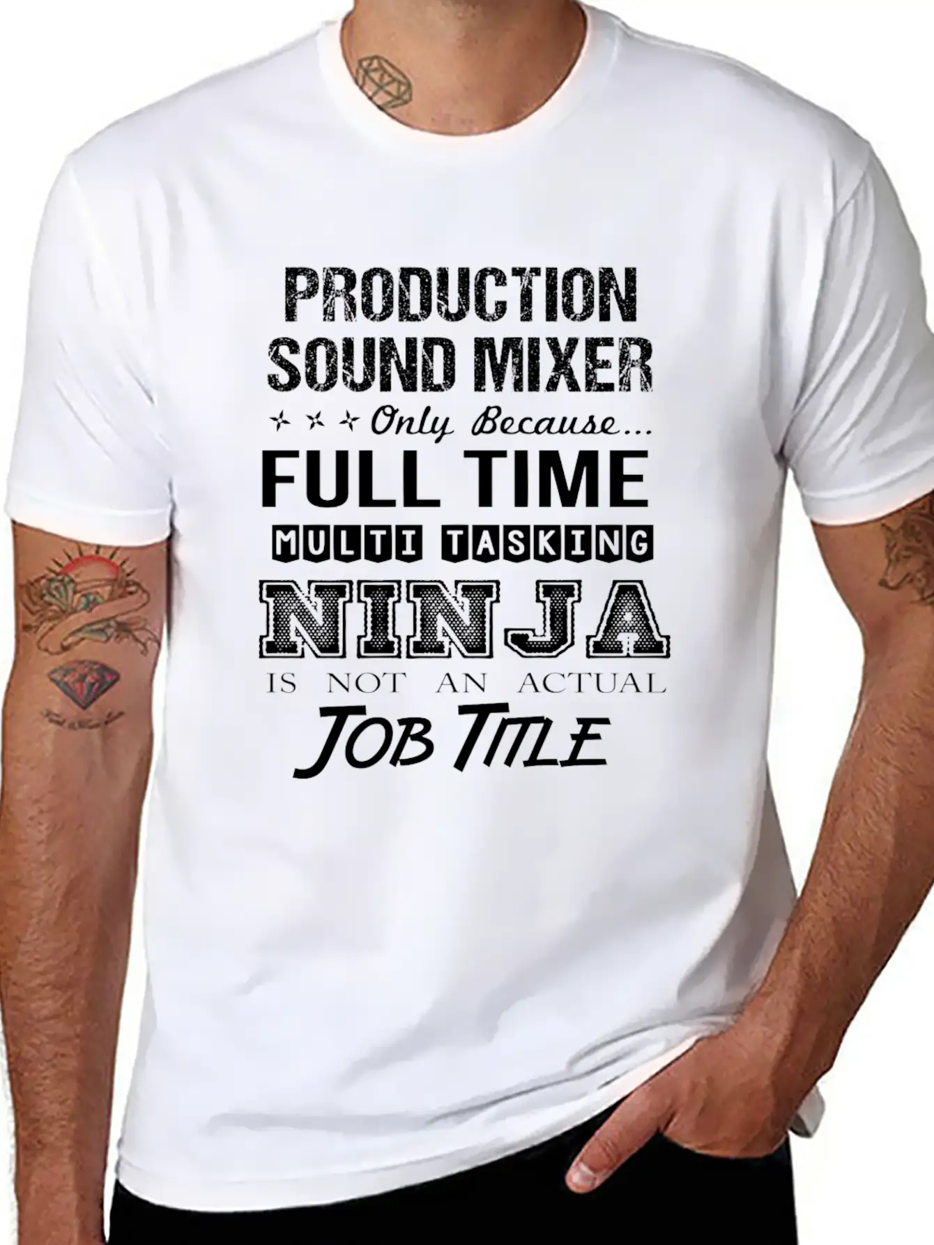 Production Sound Mixer T Shirt - Multitasking Ninj Relaxed Everyday Tee – Lightweight And Durable Cotton