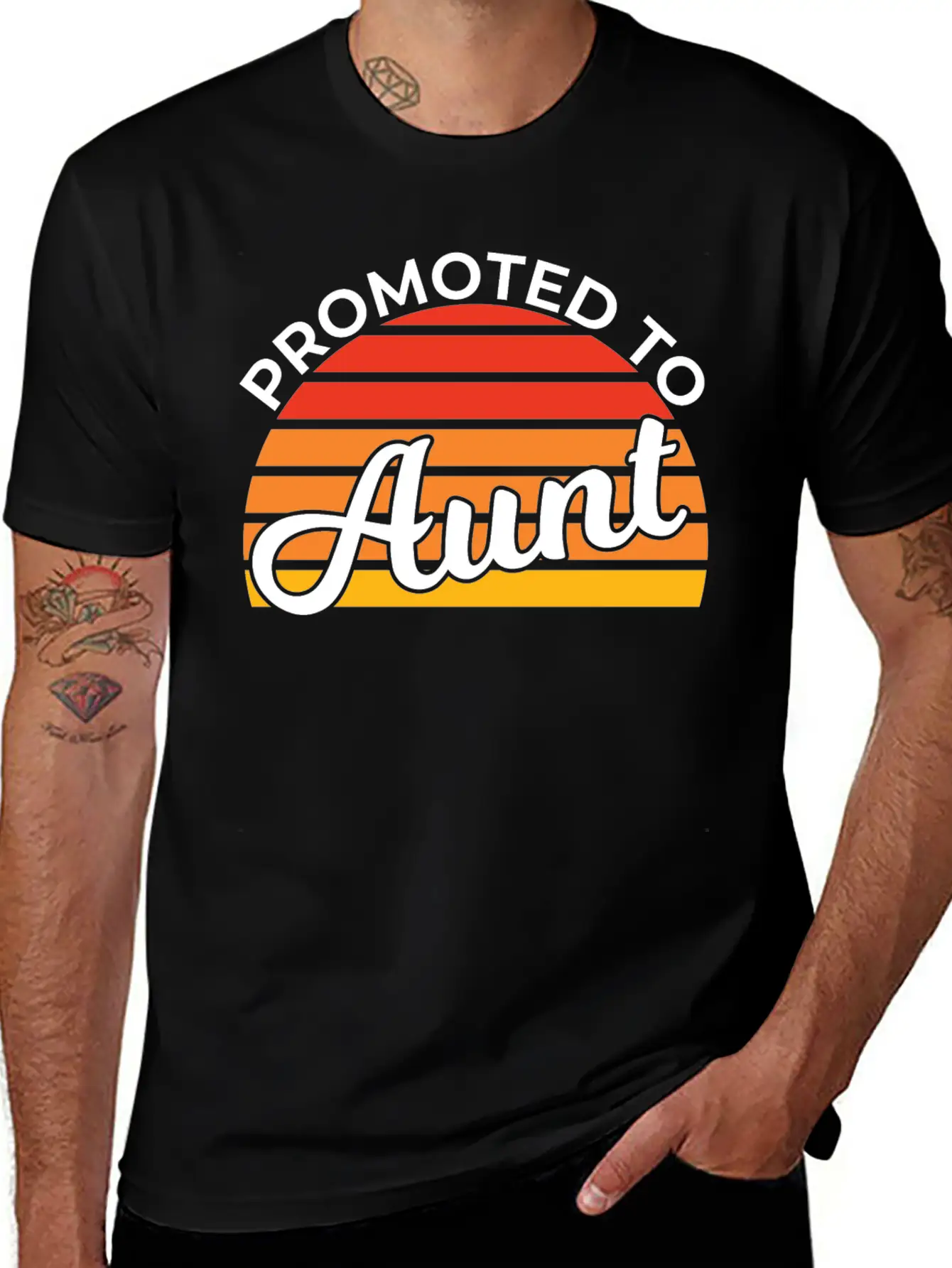 Promoted To Aunt Funny Baby Shower Party Aunt Gift Relaxed Everyday Tee – Lightweight And Durable Cotton