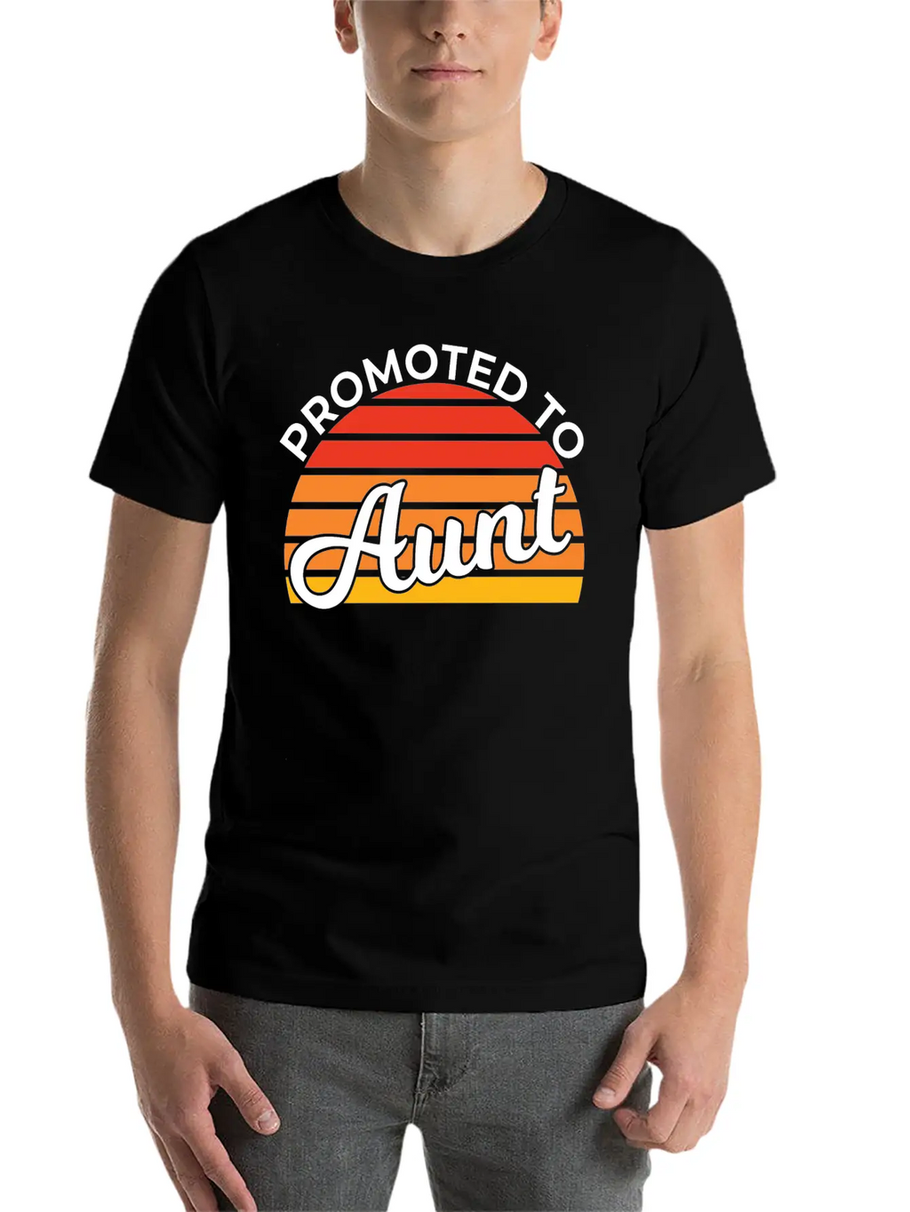 Promoted To Aunt Funny Baby Shower Party Aunt Gift Relaxed Everyday Tee – Lightweight And Durable Cotton
