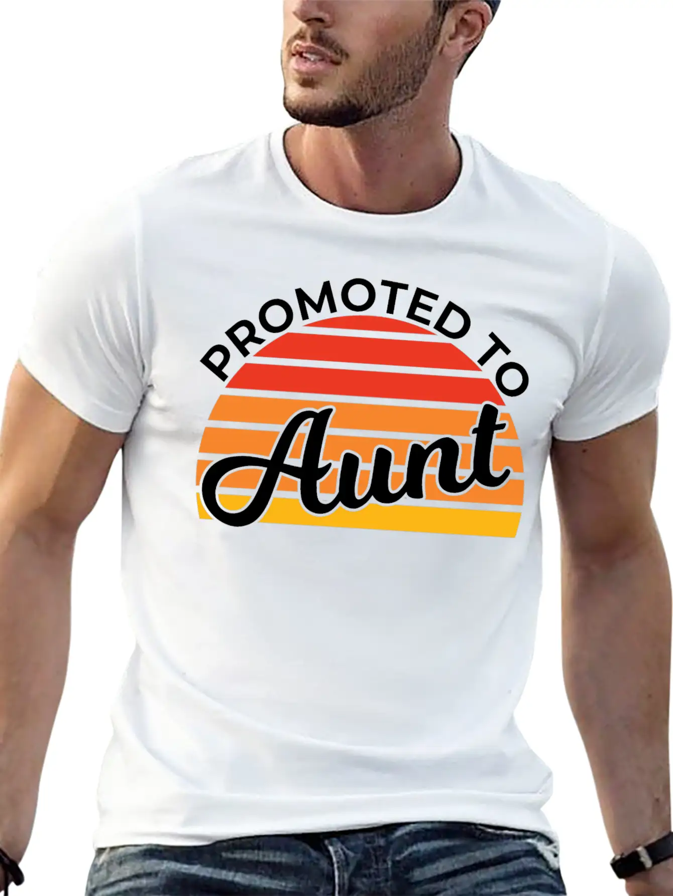 Promoted To Aunt Funny Baby Shower Party Aunt Gift Relaxed Everyday Tee – Lightweight And Durable Cotton