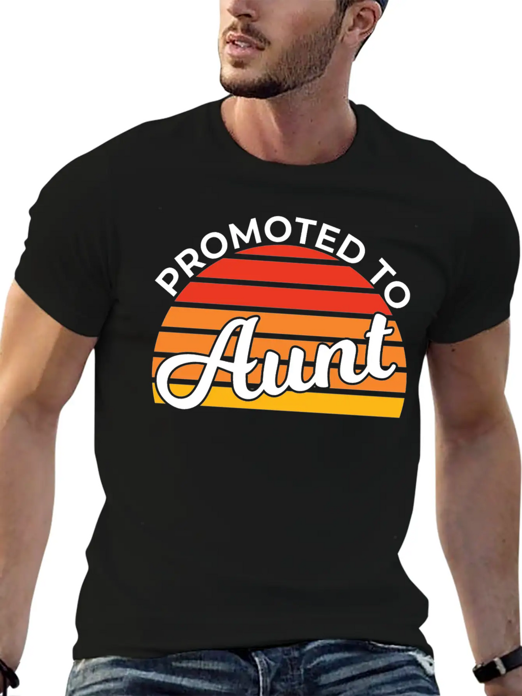 Promoted To Aunt Funny Baby Shower Party Aunt Gift Relaxed Everyday Tee – Lightweight And Durable Cotton