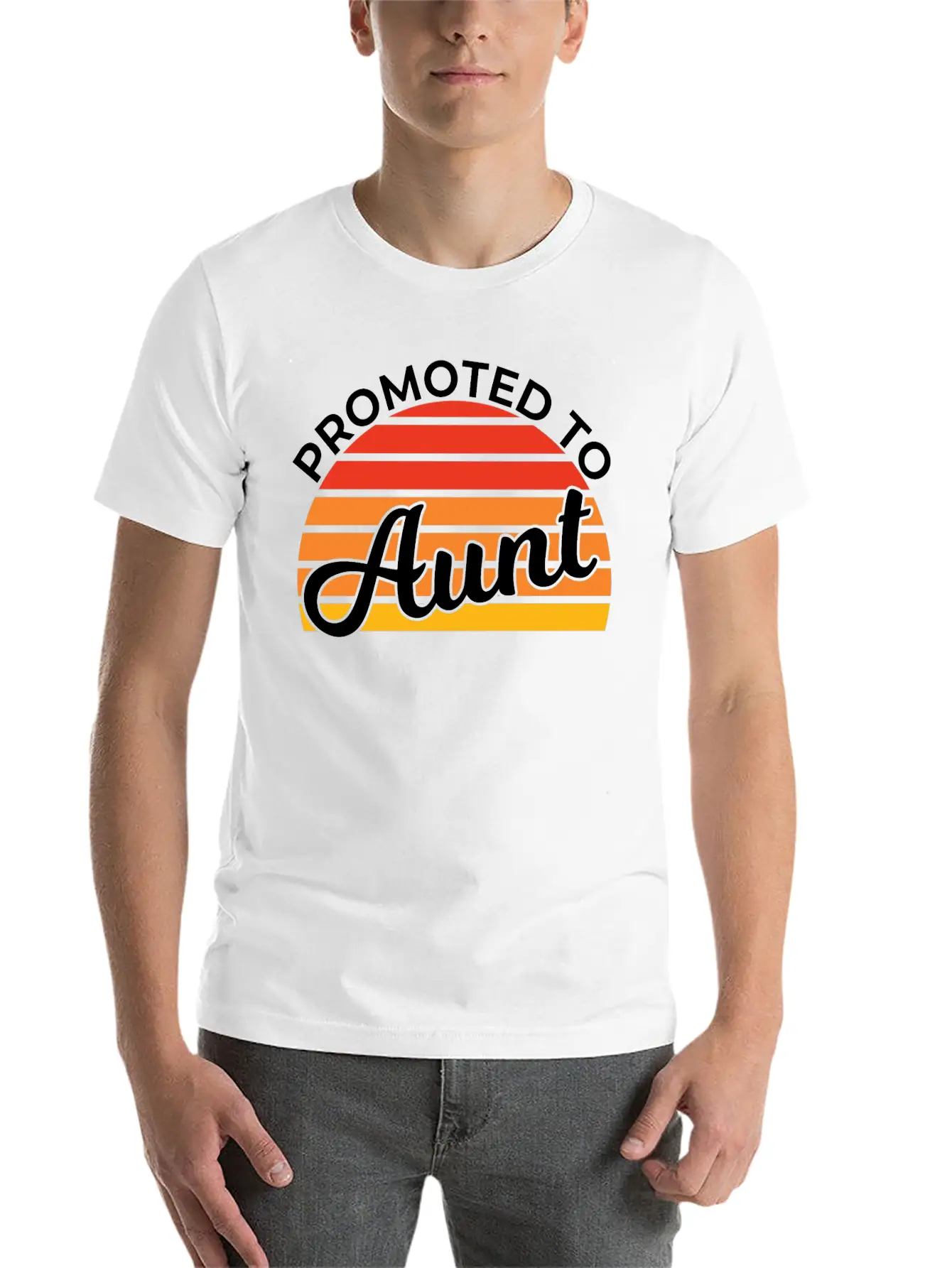Promoted To Aunt Funny Baby Shower Party Aunt Gift Relaxed Everyday Tee – Lightweight And Durable Cotton