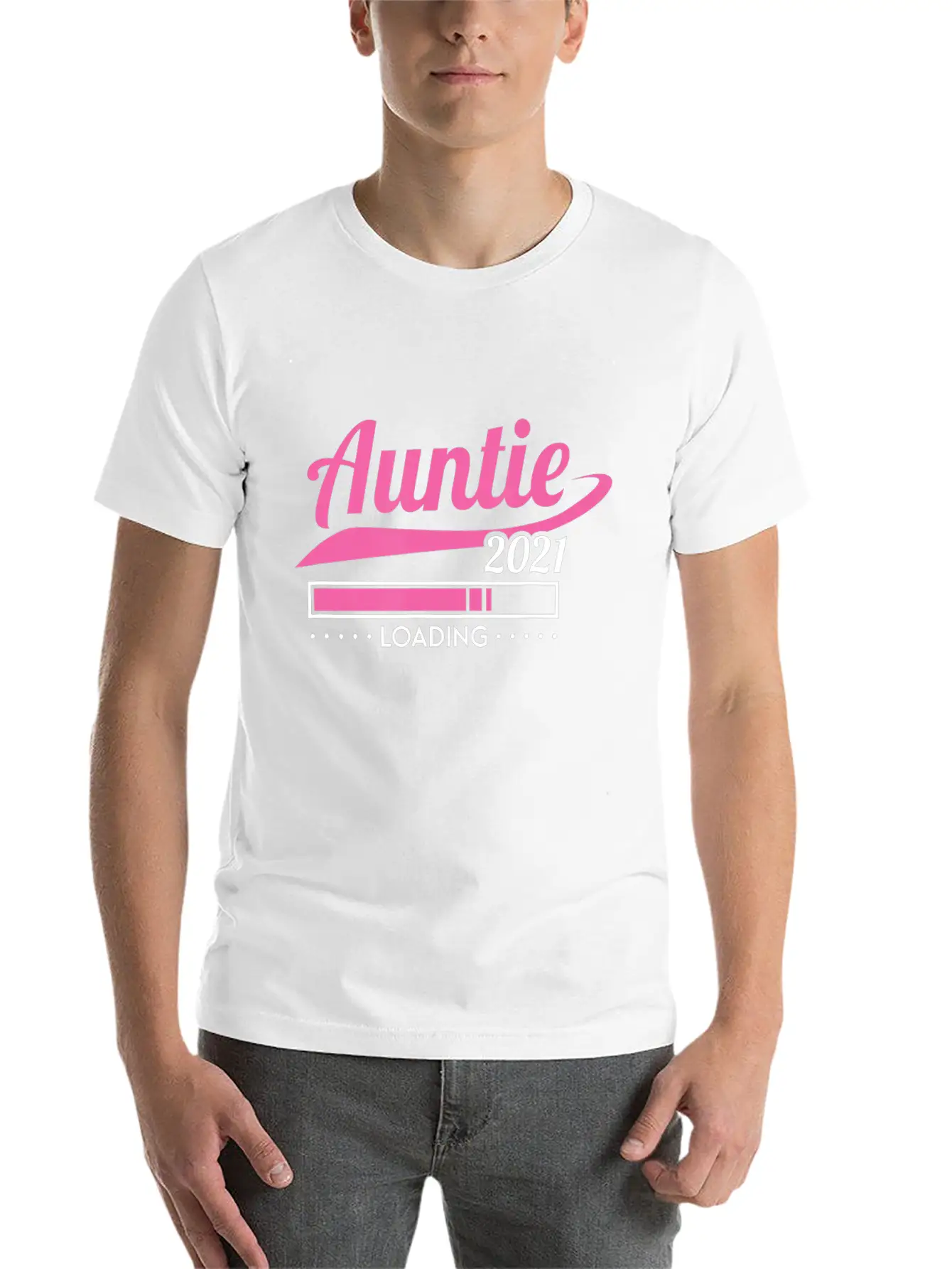 Promoted To Auntie Est 2021 Loading Future Aunt Basic Graphic T-Shirt – Daily Comfort In Soft Cotton