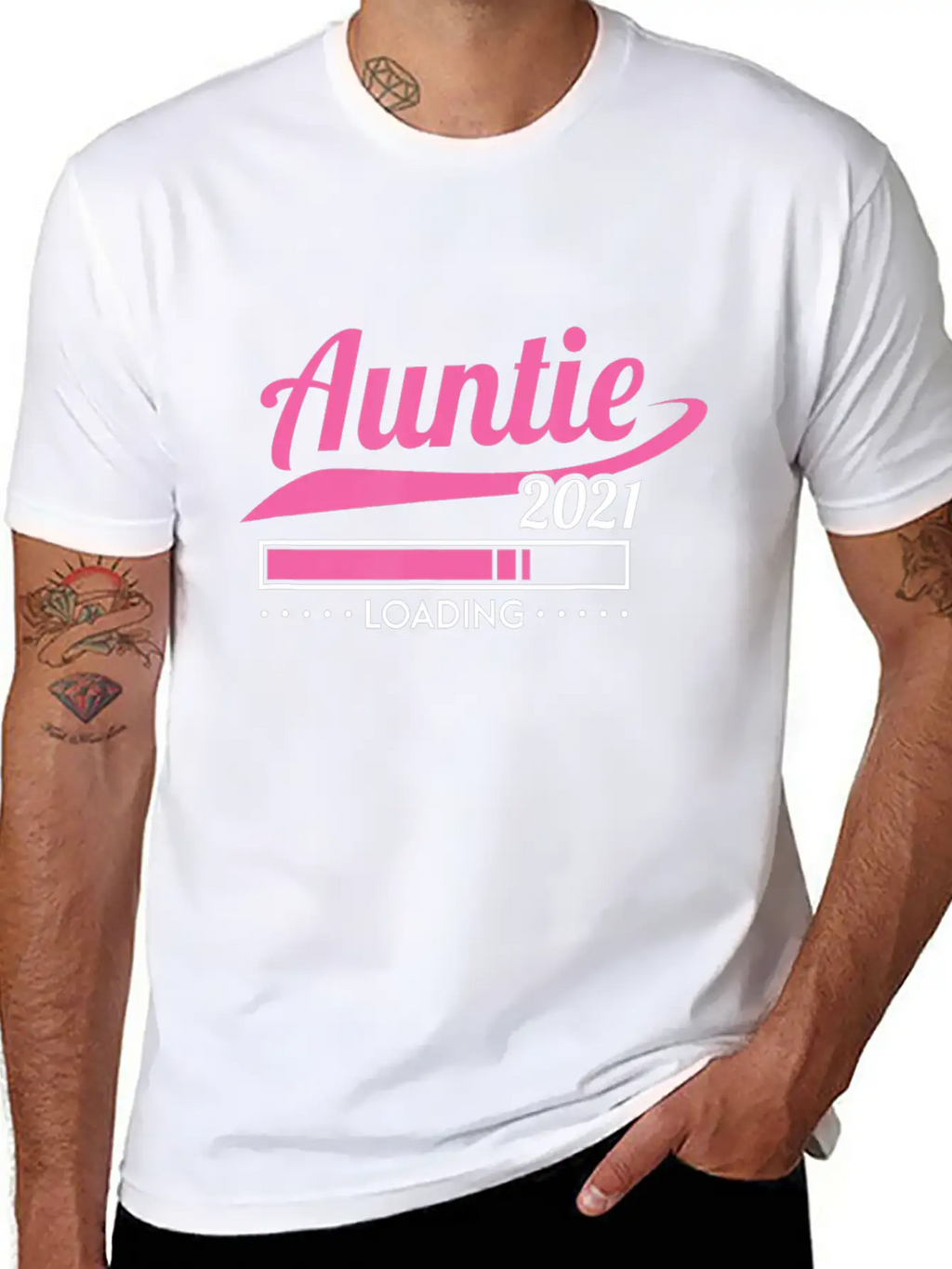 Promoted To Auntie Est 2021 Loading Future Aunt Basic Graphic T-Shirt – Daily Comfort In Soft Cotton