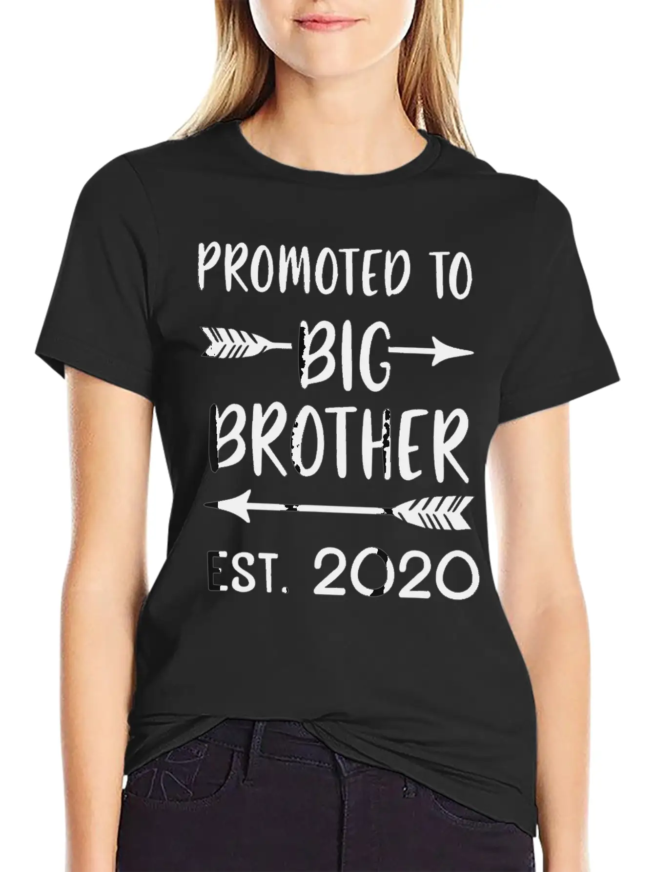 Promoted To Big Brother Est 2020 Vintage Arrow Boy Basic Graphic T-Shirt – Daily Comfort In Soft Cotton