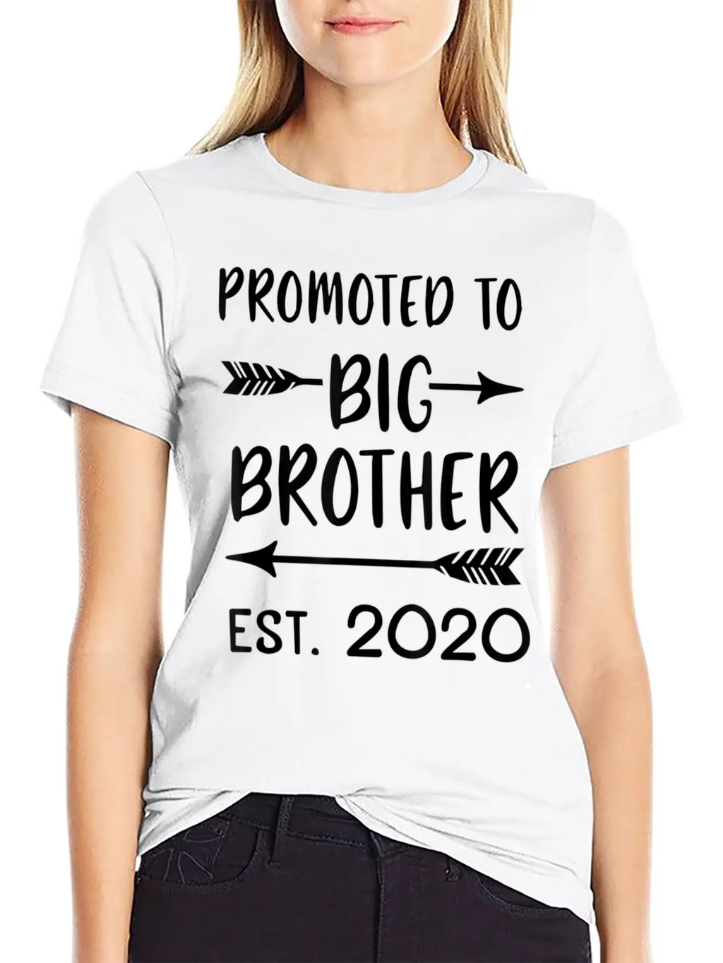 Promoted To Big Brother Est 2020 Vintage Arrow Boy Basic Graphic T-Shirt – Daily Comfort In Soft Cotton