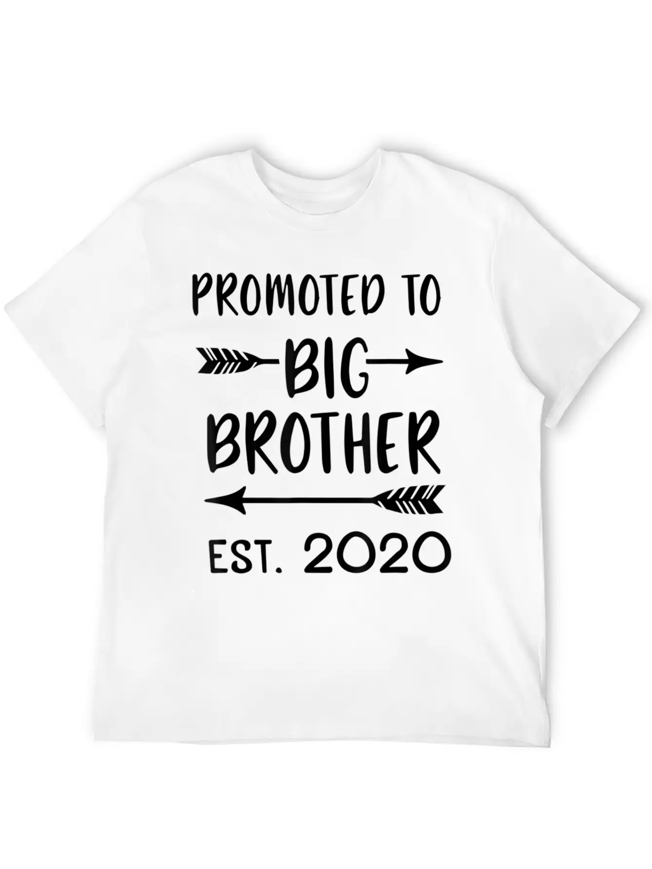 Promoted To Big Brother Est 2020 Vintage Arrow Boy Basic Graphic T-Shirt – Daily Comfort In Soft Cotton