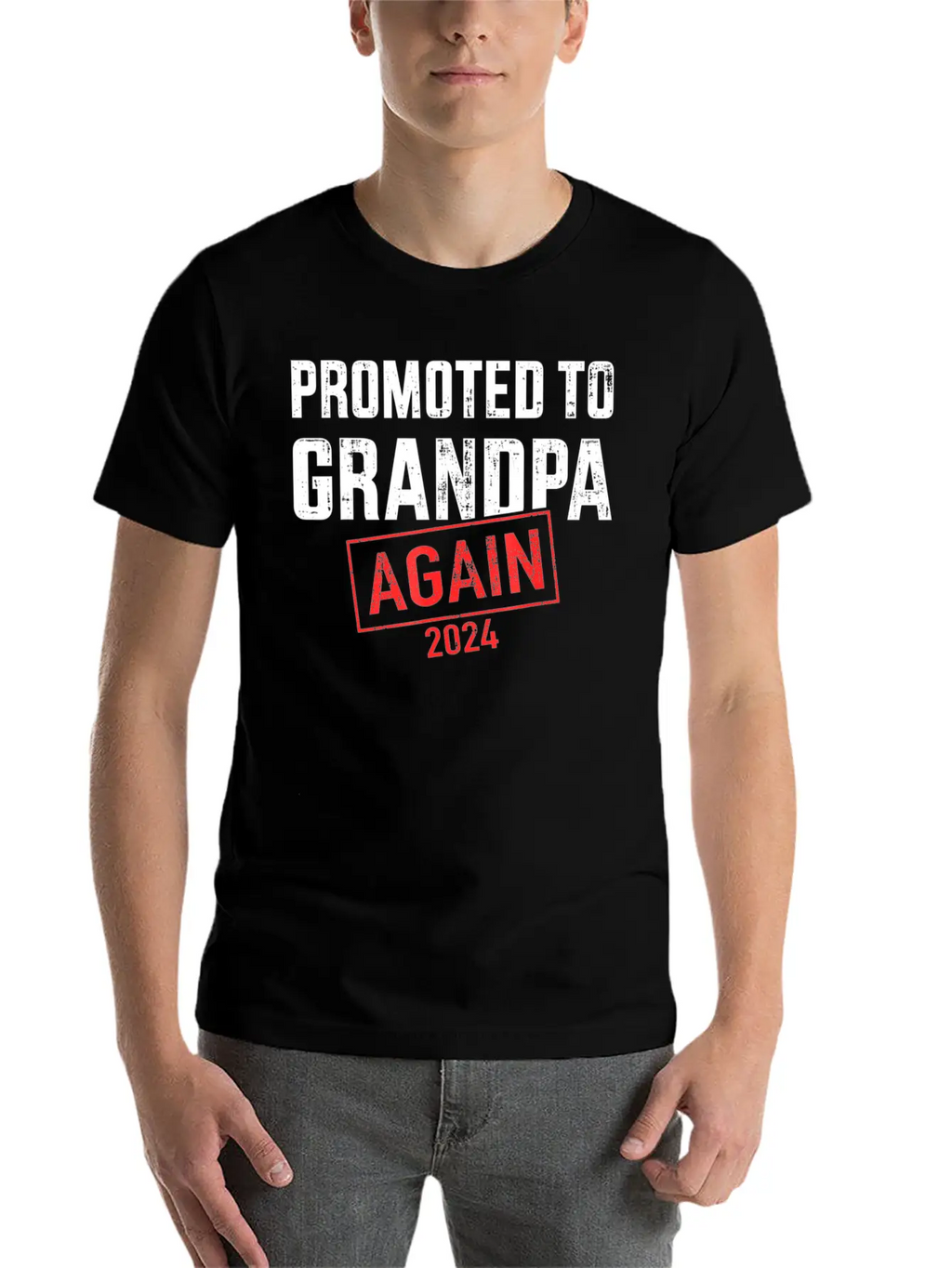 Promoted To Grandpa 2024 Again Essential Cotton Tee For Daily Outfits – Unisex Style