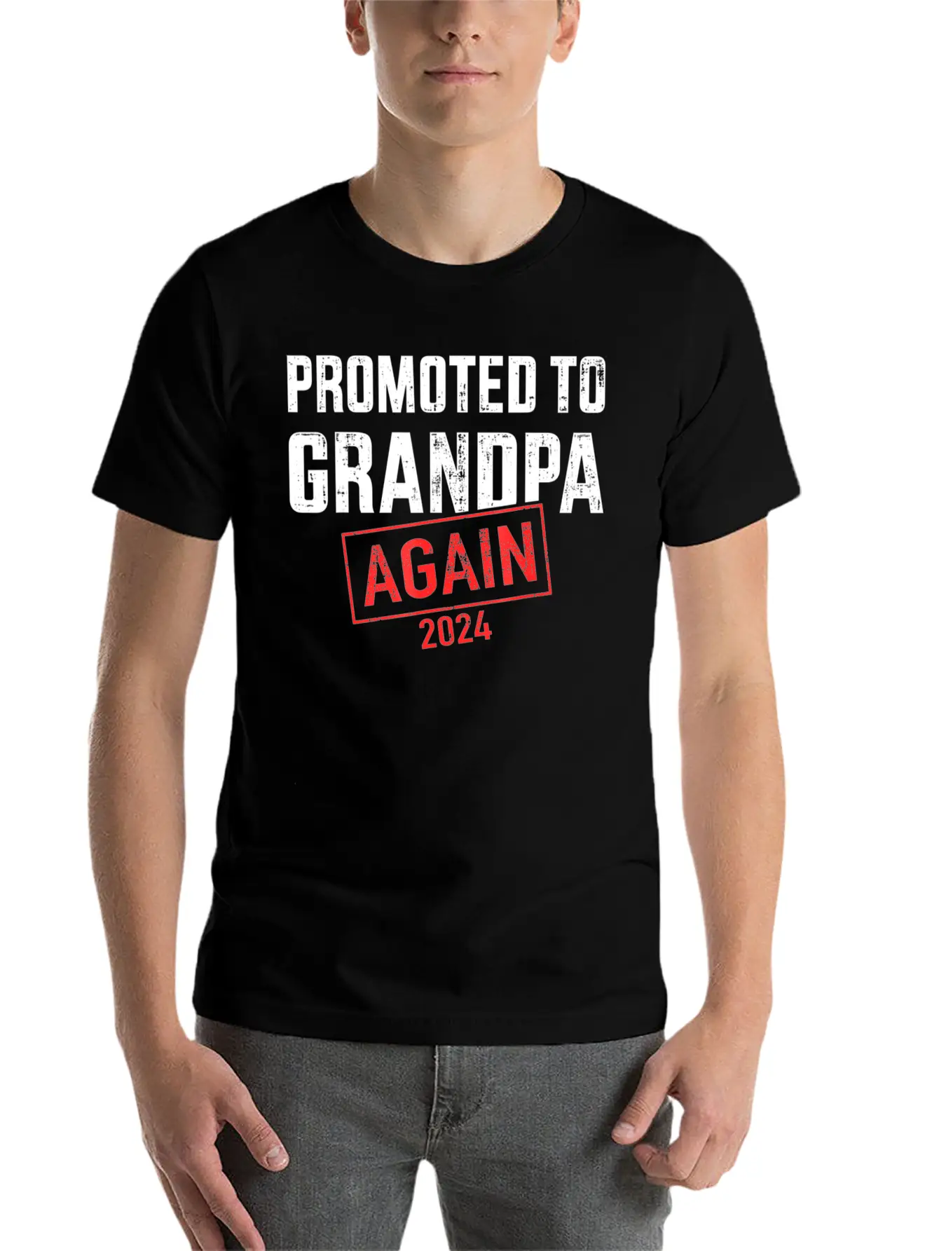 Promoted To Grandpa 2024 Again Essential Cotton Tee For Daily Outfits – Unisex Style