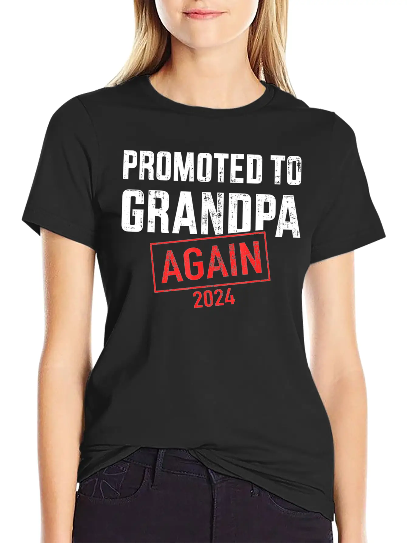 Promoted To Grandpa 2024 Again Essential Cotton Tee For Daily Outfits – Unisex Style