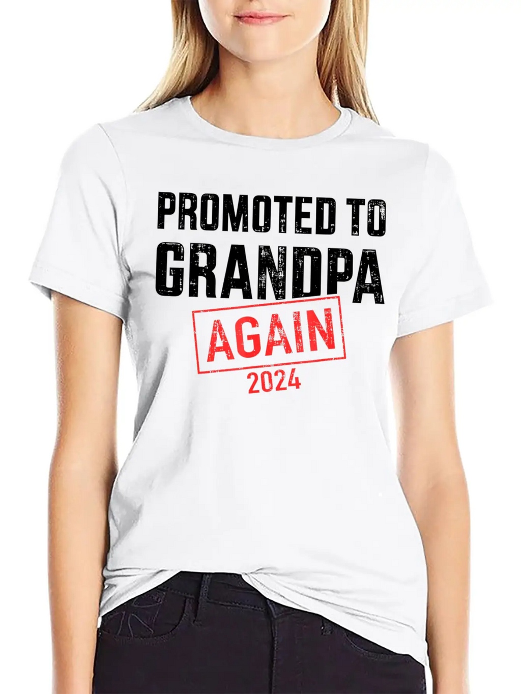 Promoted To Grandpa 2024 Again Essential Cotton Tee For Daily Outfits – Unisex Style