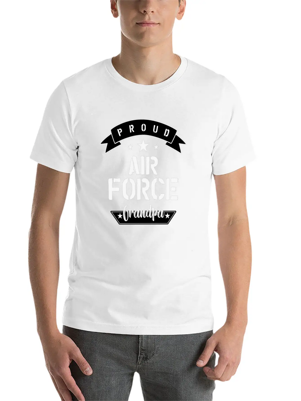 Proud Air Force Grandpa Basic Graphic T-Shirt – Daily Comfort In Soft Cotton