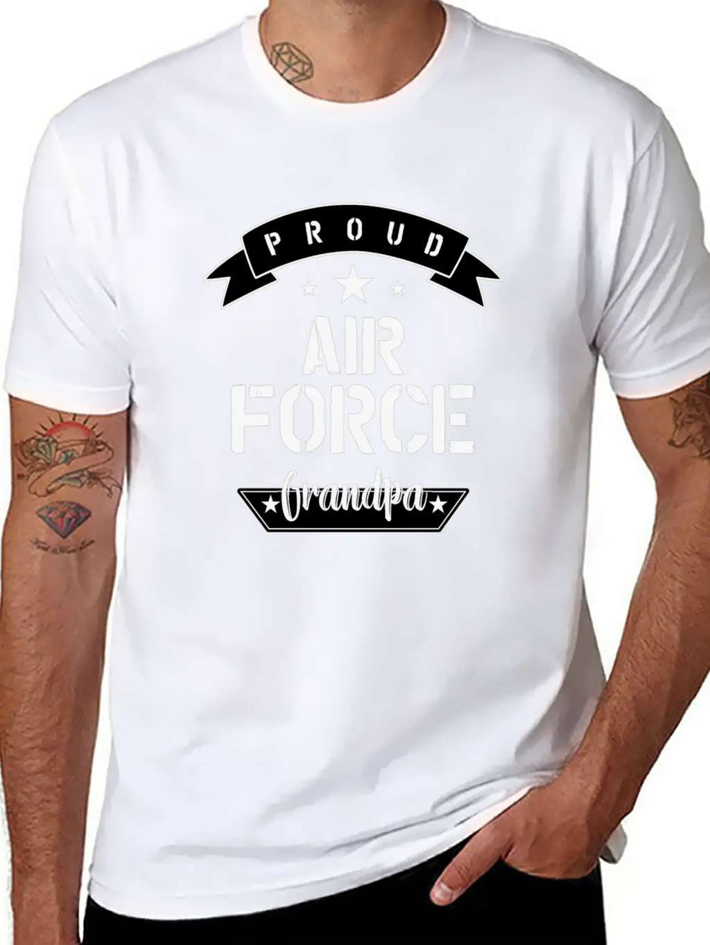 Proud Air Force Grandpa Basic Graphic T-Shirt – Daily Comfort In Soft Cotton