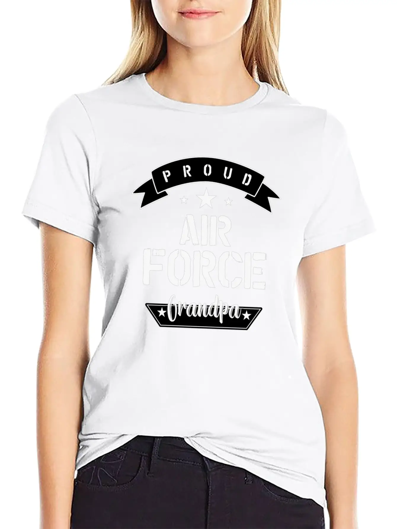 Proud Air Force Grandpa Basic Graphic T-Shirt – Daily Comfort In Soft Cotton