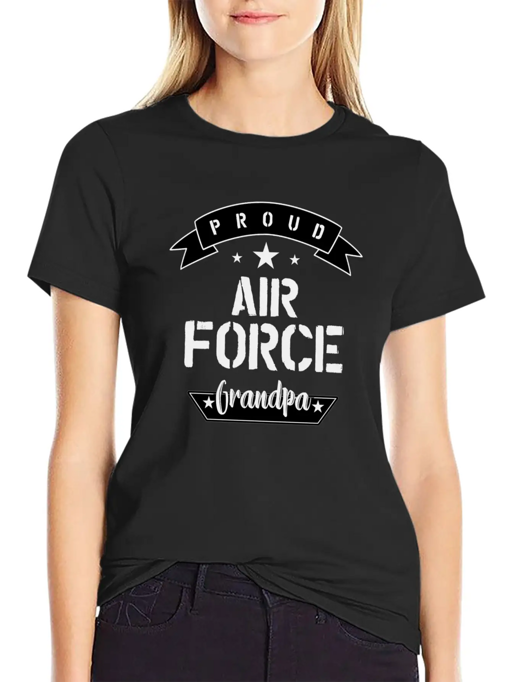 Proud Air Force Grandpa Basic Graphic T-Shirt – Daily Comfort In Soft Cotton
