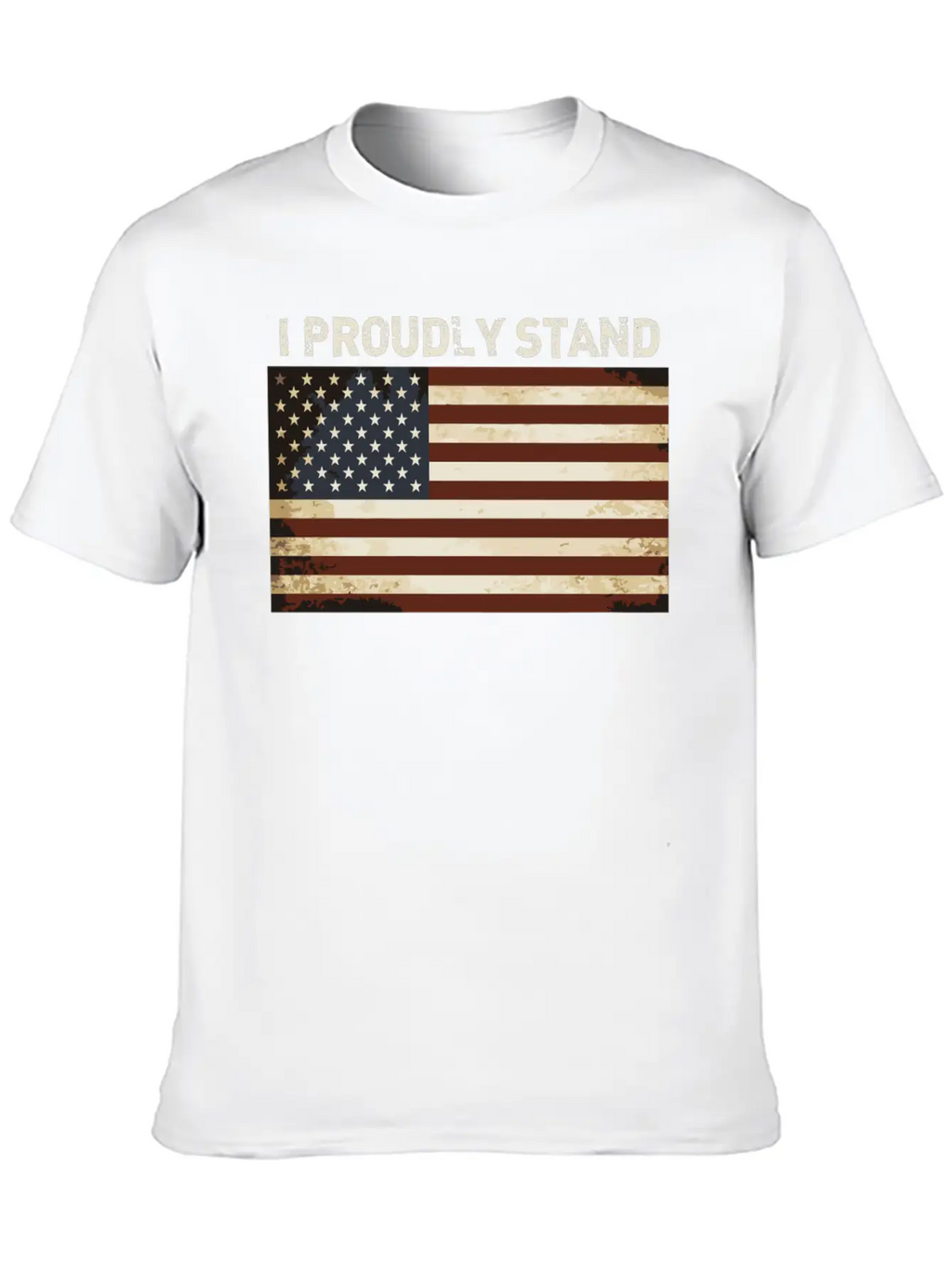 Proud American Shirt I Proudly Stand Flag America Basic Graphic T-Shirt – Daily Comfort In Soft Cotton