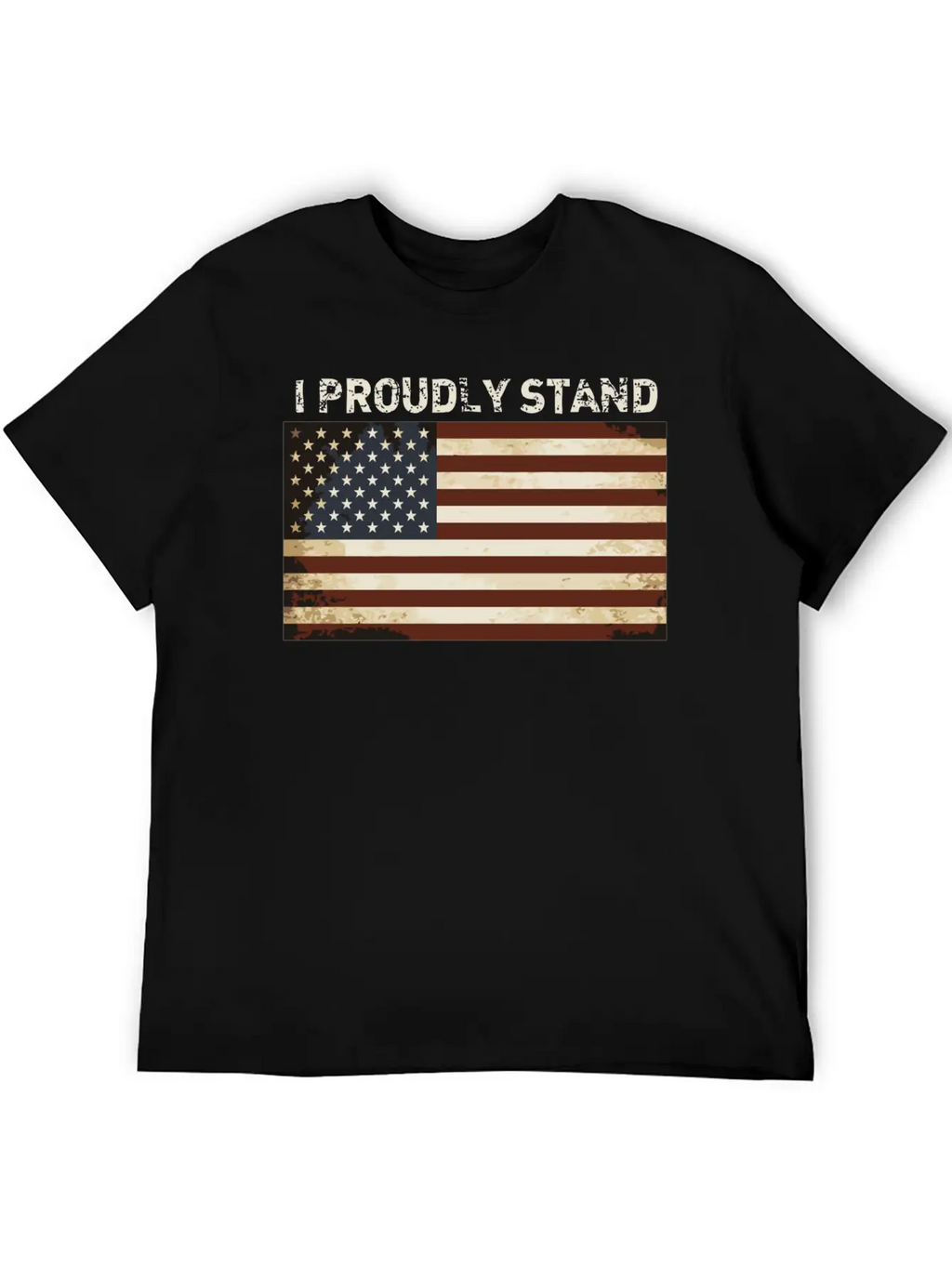 Proud American Shirt I Proudly Stand Flag America Basic Graphic T-Shirt – Daily Comfort In Soft Cotton