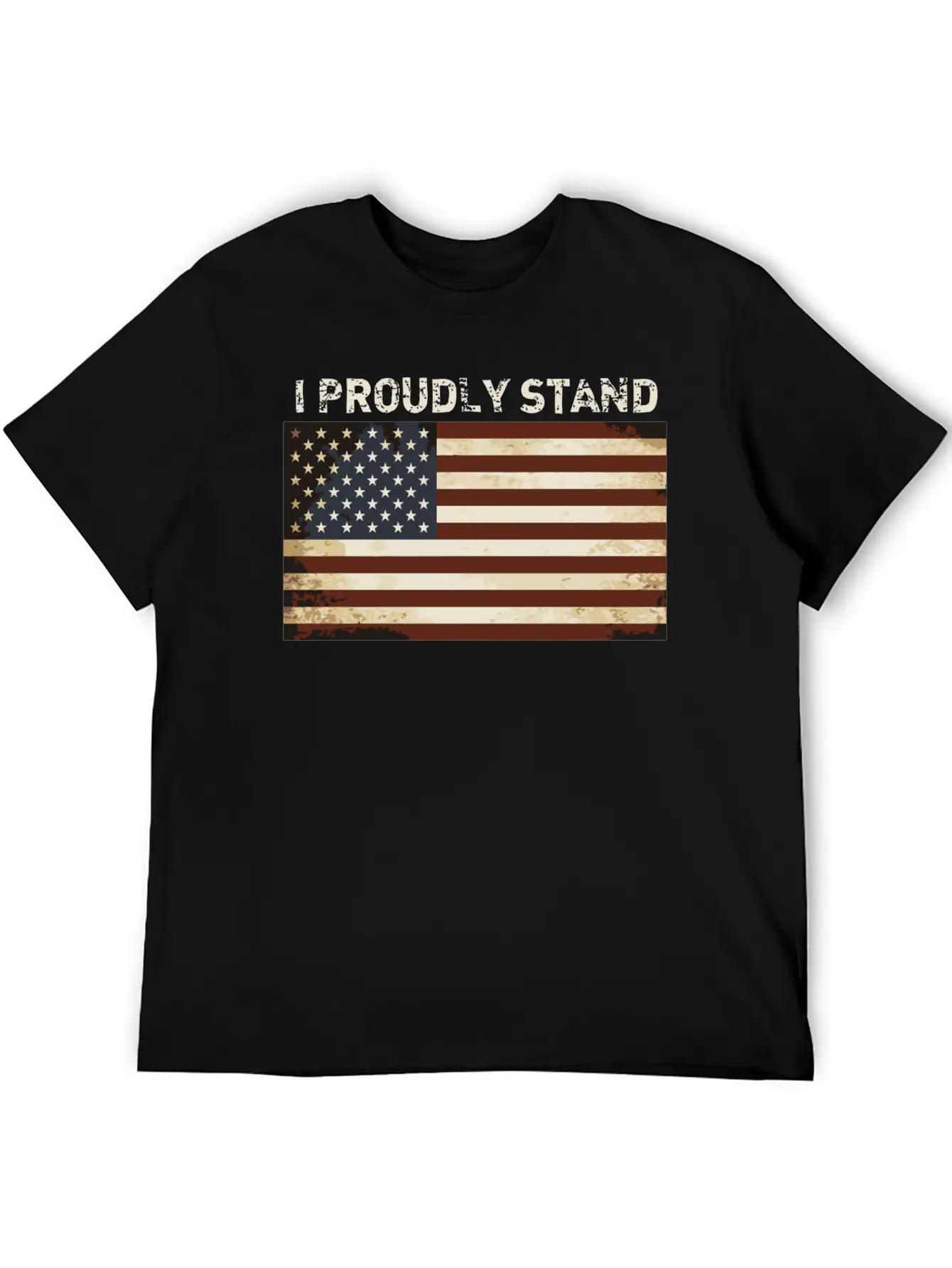 Proud American Shirt I Proudly Stand Flag America Basic Graphic T-Shirt – Daily Comfort In Soft Cotton