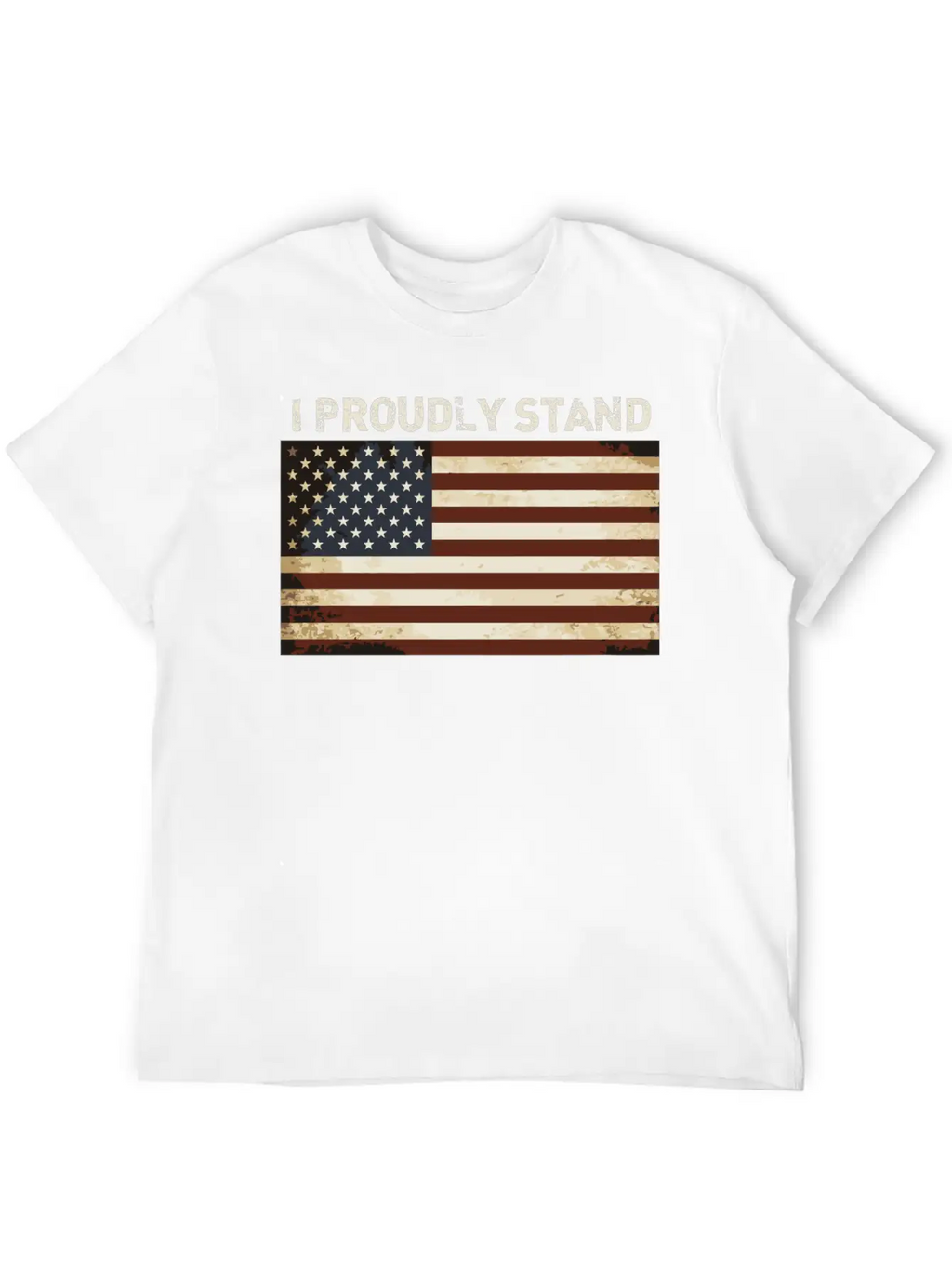 Proud American Shirt I Proudly Stand Flag America Basic Graphic T-Shirt – Daily Comfort In Soft Cotton
