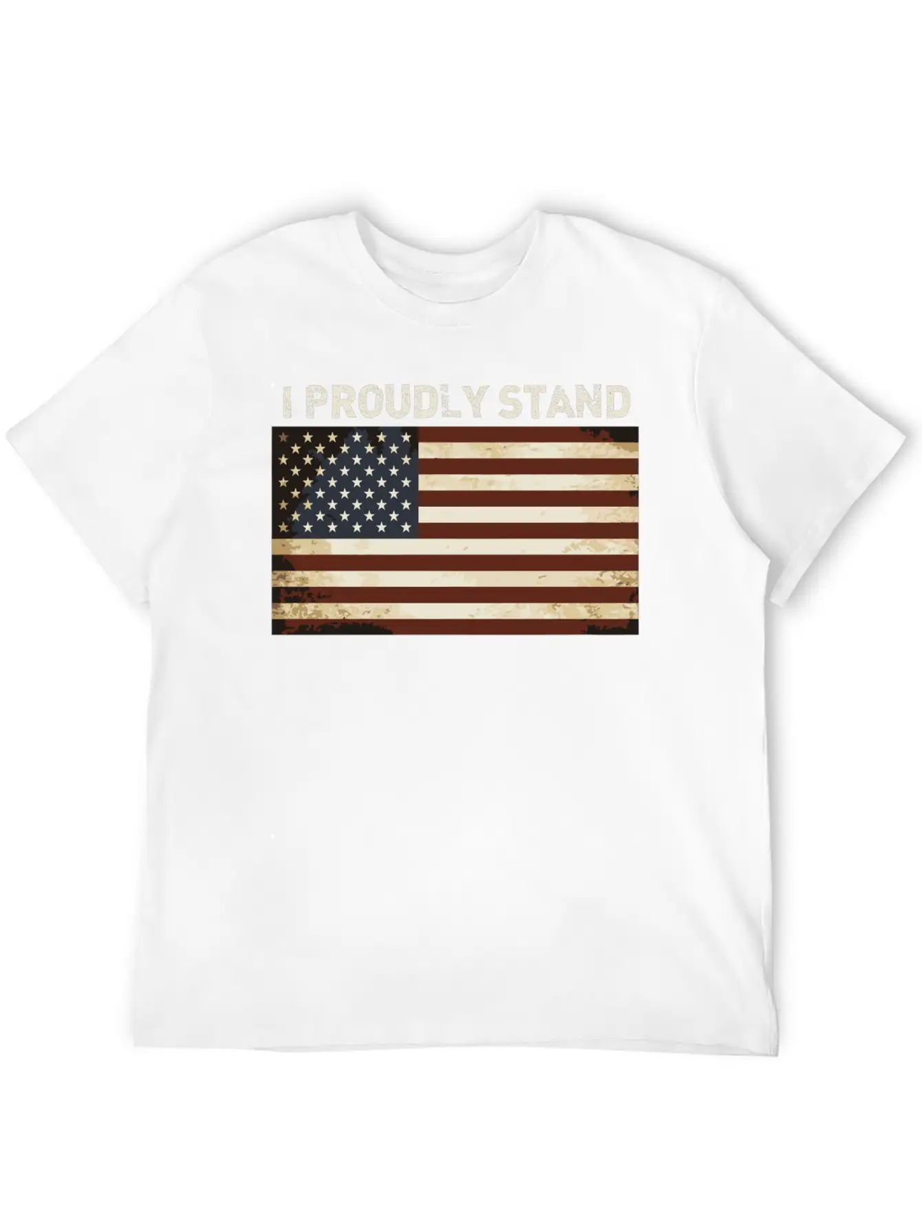 Proud American Shirt I Proudly Stand Flag America Basic Graphic T-Shirt – Daily Comfort In Soft Cotton