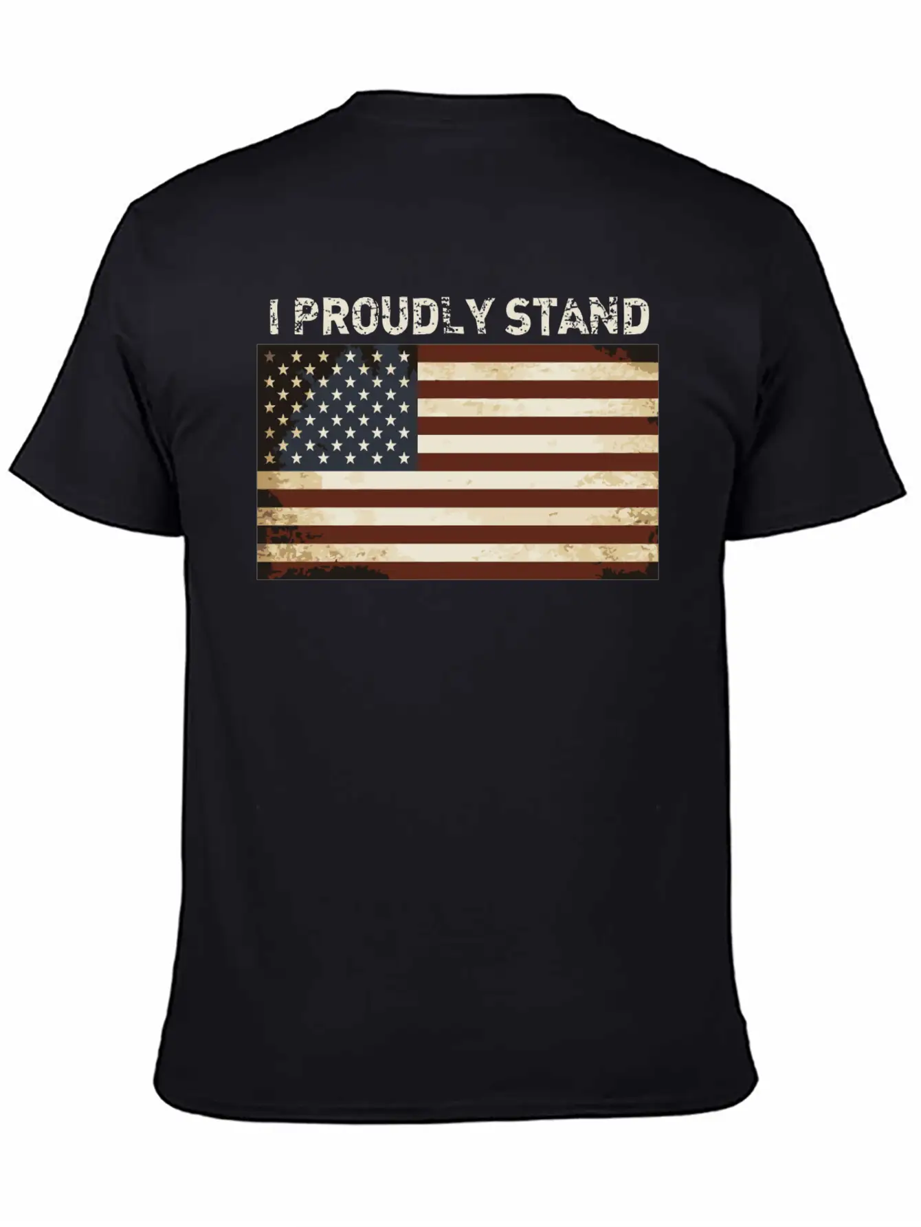 Proud American Shirt I Proudly Stand Flag America Basic Graphic T-Shirt – Daily Comfort In Soft Cotton