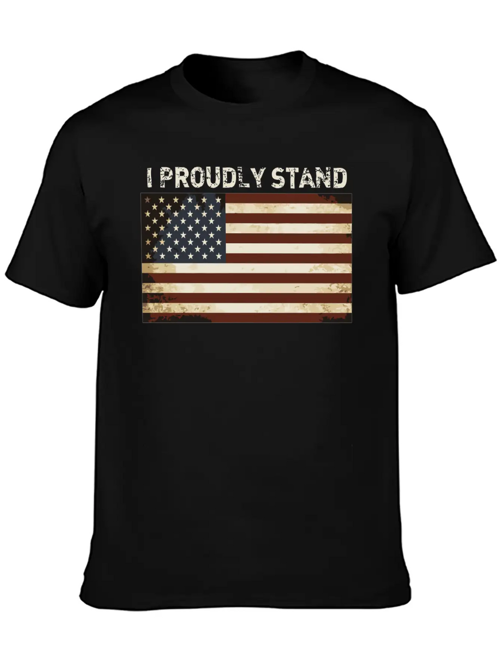 Proud American Shirt I Proudly Stand Flag America Basic Graphic T-Shirt – Daily Comfort In Soft Cotton