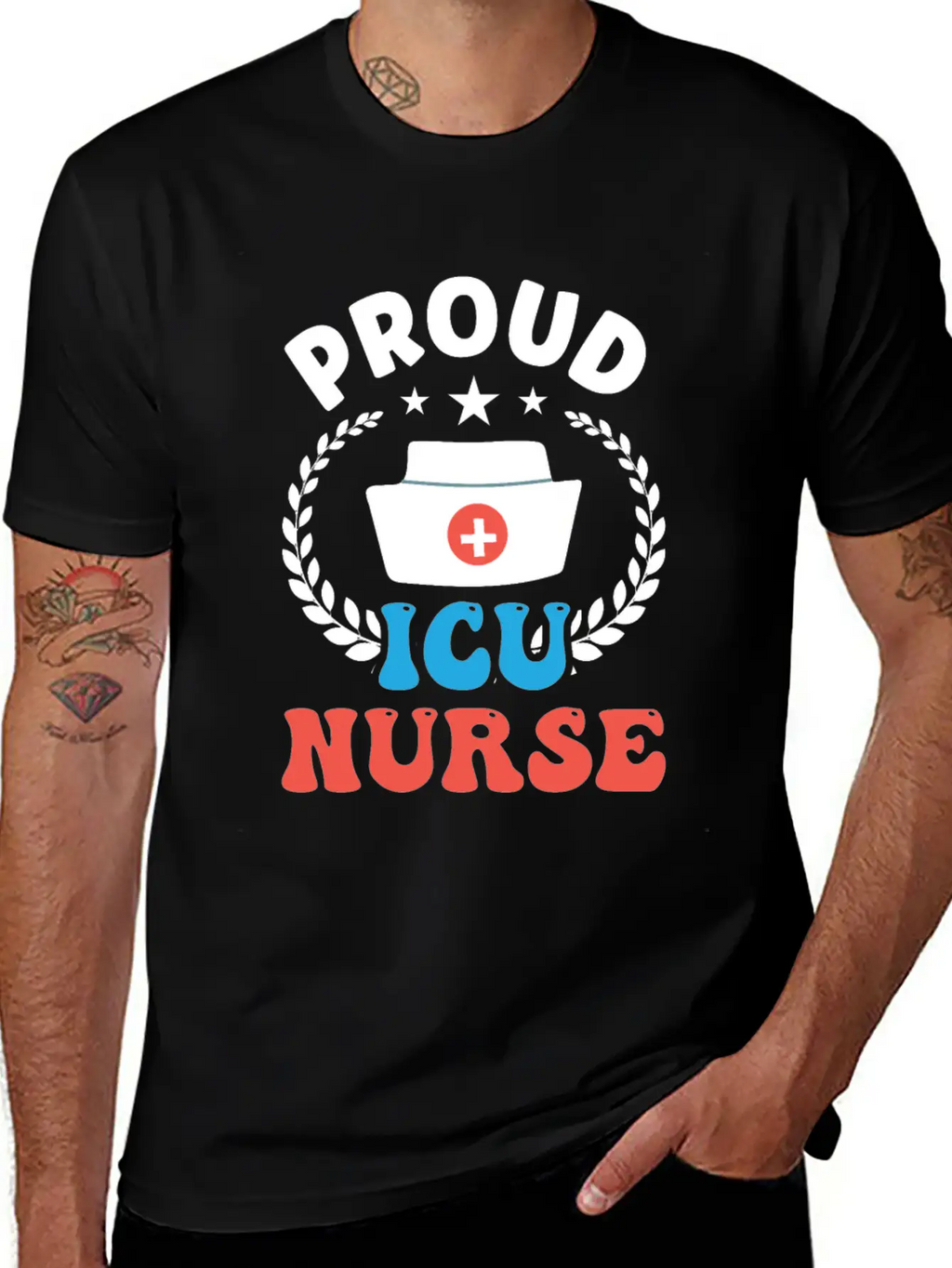 Proud Icu Nurse Hospital Nursing ICE Stylish Everyday T-Shirt – Unisex Basic Cotton Tee