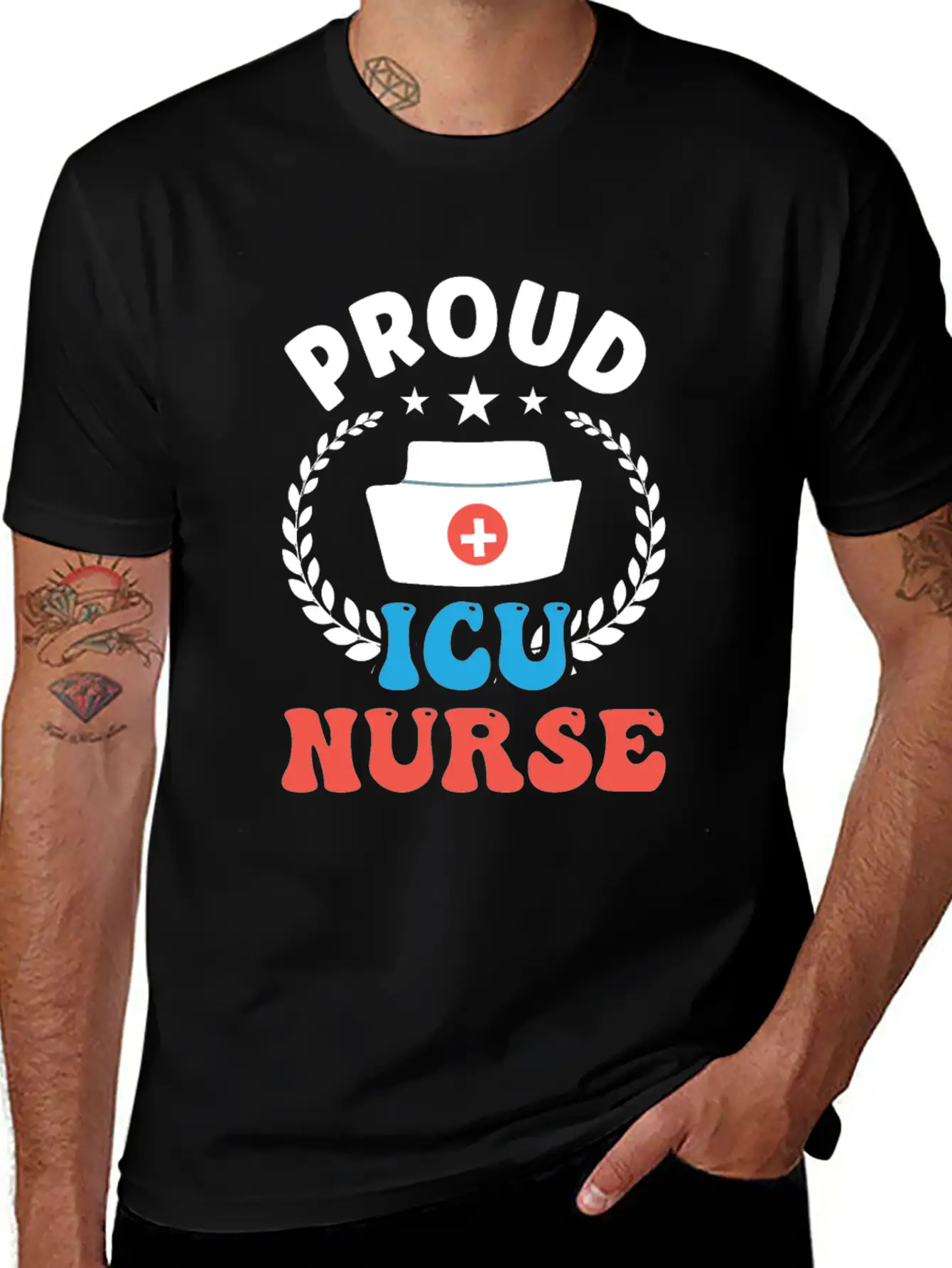 Proud Icu Nurse Hospital Nursing ICE Stylish Everyday T-Shirt – Unisex Basic Cotton Tee