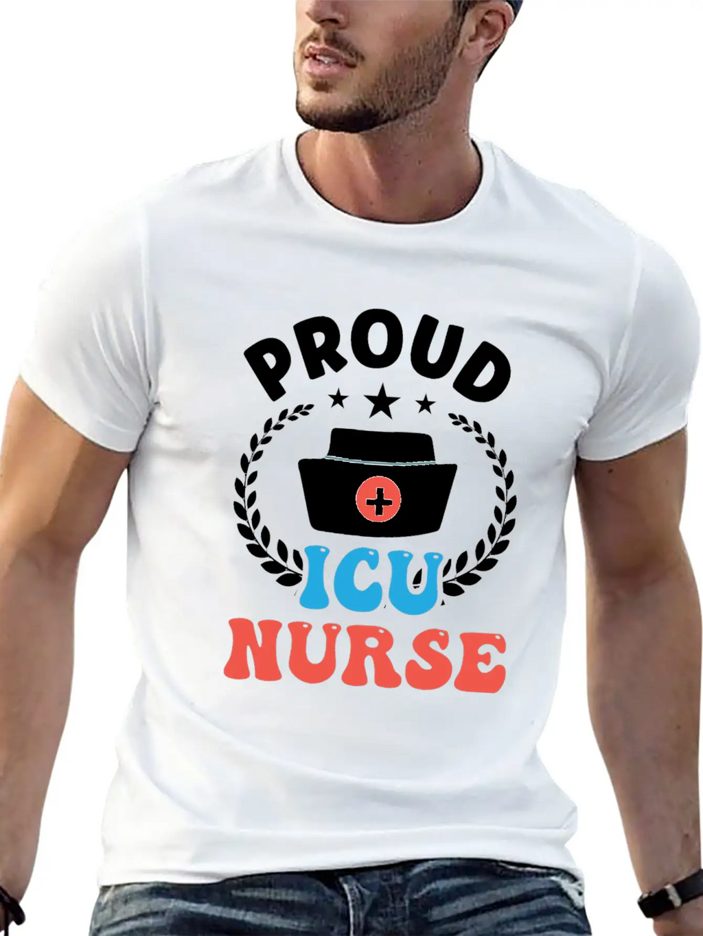 Proud Icu Nurse Hospital Nursing ICE Stylish Everyday T-Shirt – Unisex Basic Cotton Tee