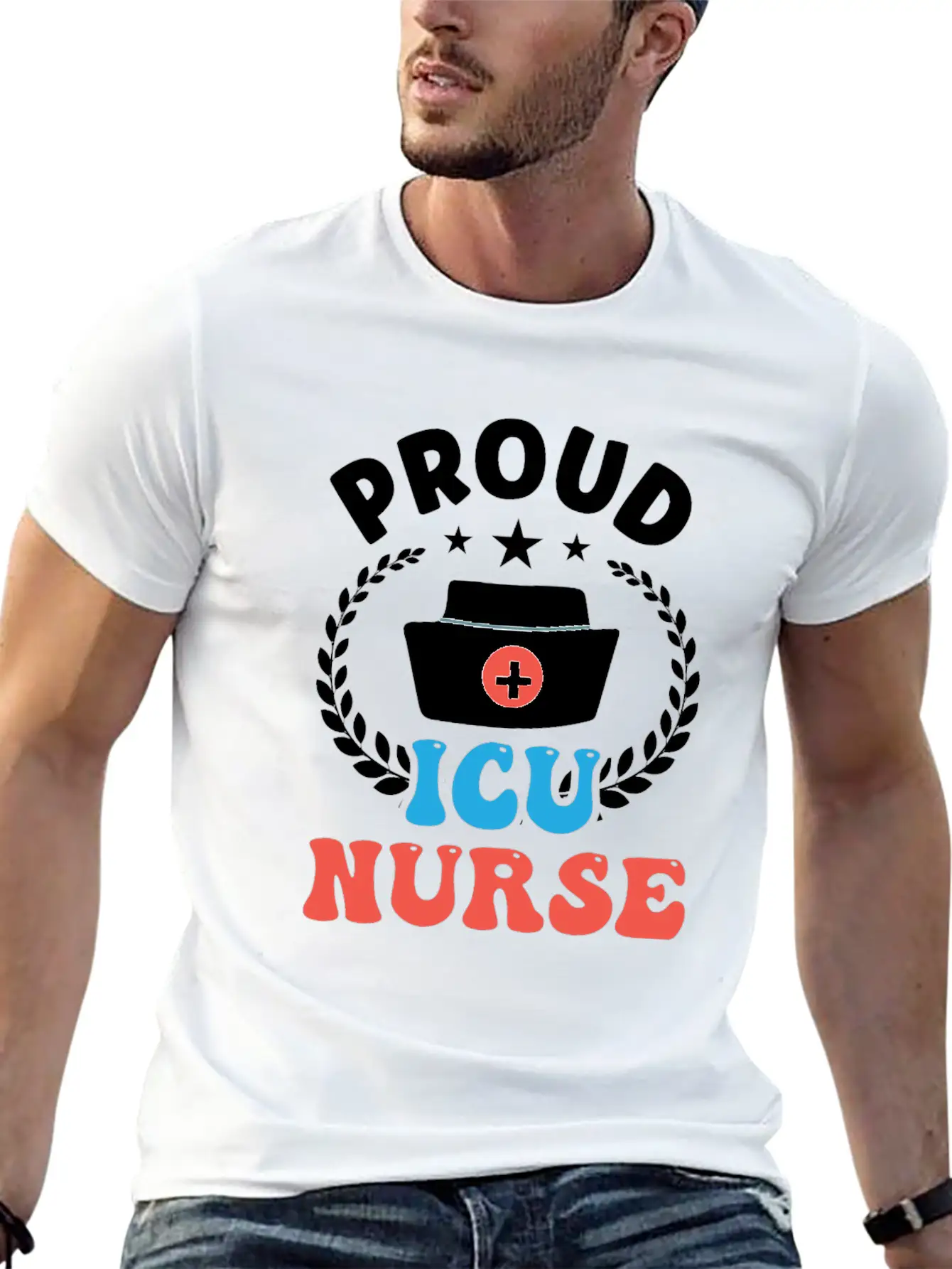 Proud Icu Nurse Hospital Nursing ICE Stylish Everyday T-Shirt – Unisex Basic Cotton Tee