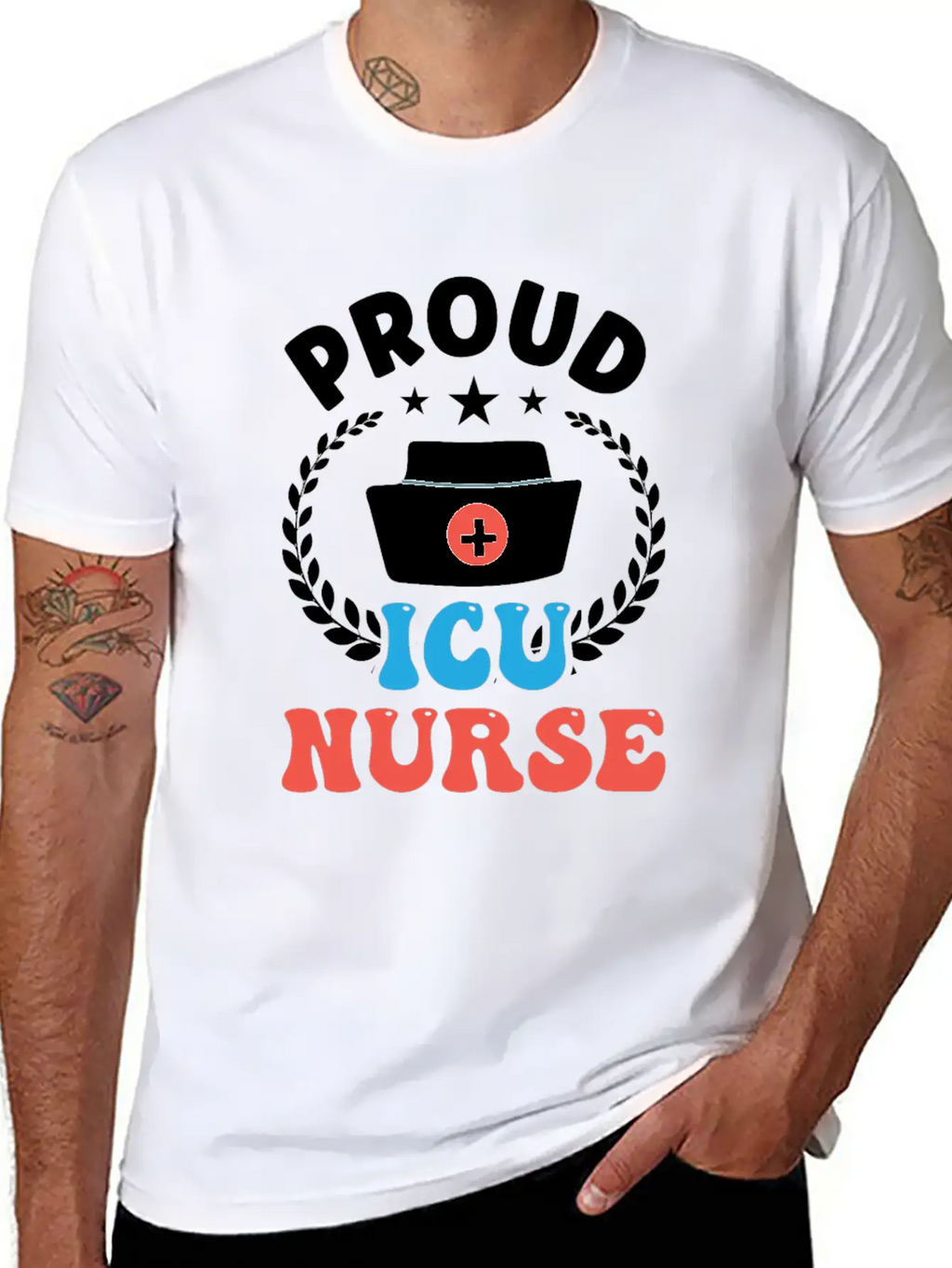 Proud Icu Nurse Hospital Nursing ICE Stylish Everyday T-Shirt – Unisex Basic Cotton Tee