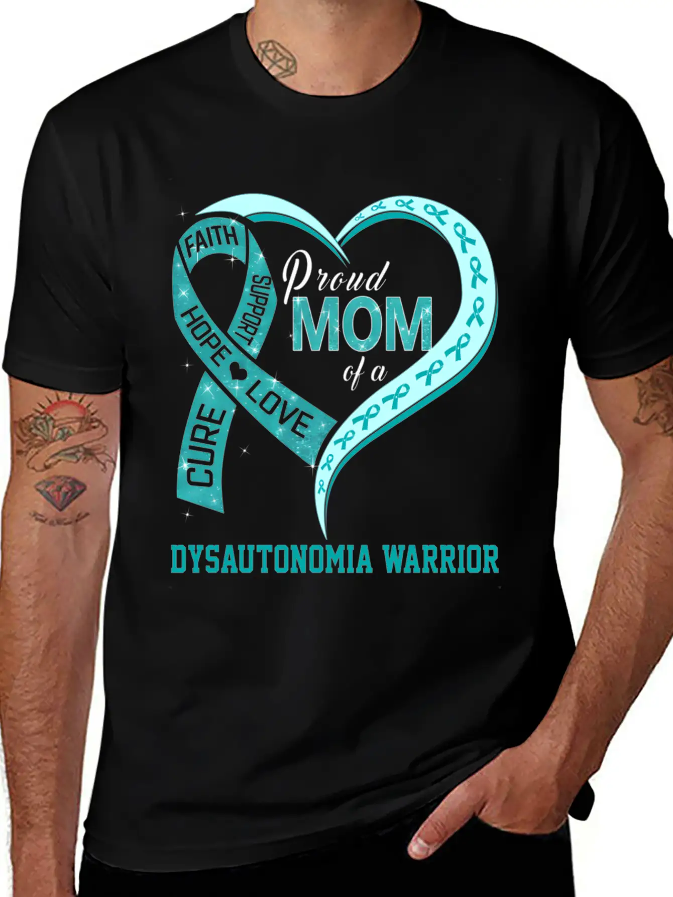 Proud Mom Of A Dysautonomia Warrior Ribbon Breathable Soft Cotton T-Shirt – Timeless Casual Look