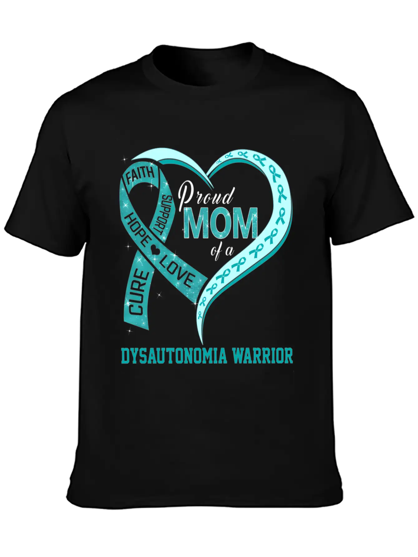 Proud Mom Of A Dysautonomia Warrior Ribbon Breathable Soft Cotton T-Shirt – Timeless Casual Look