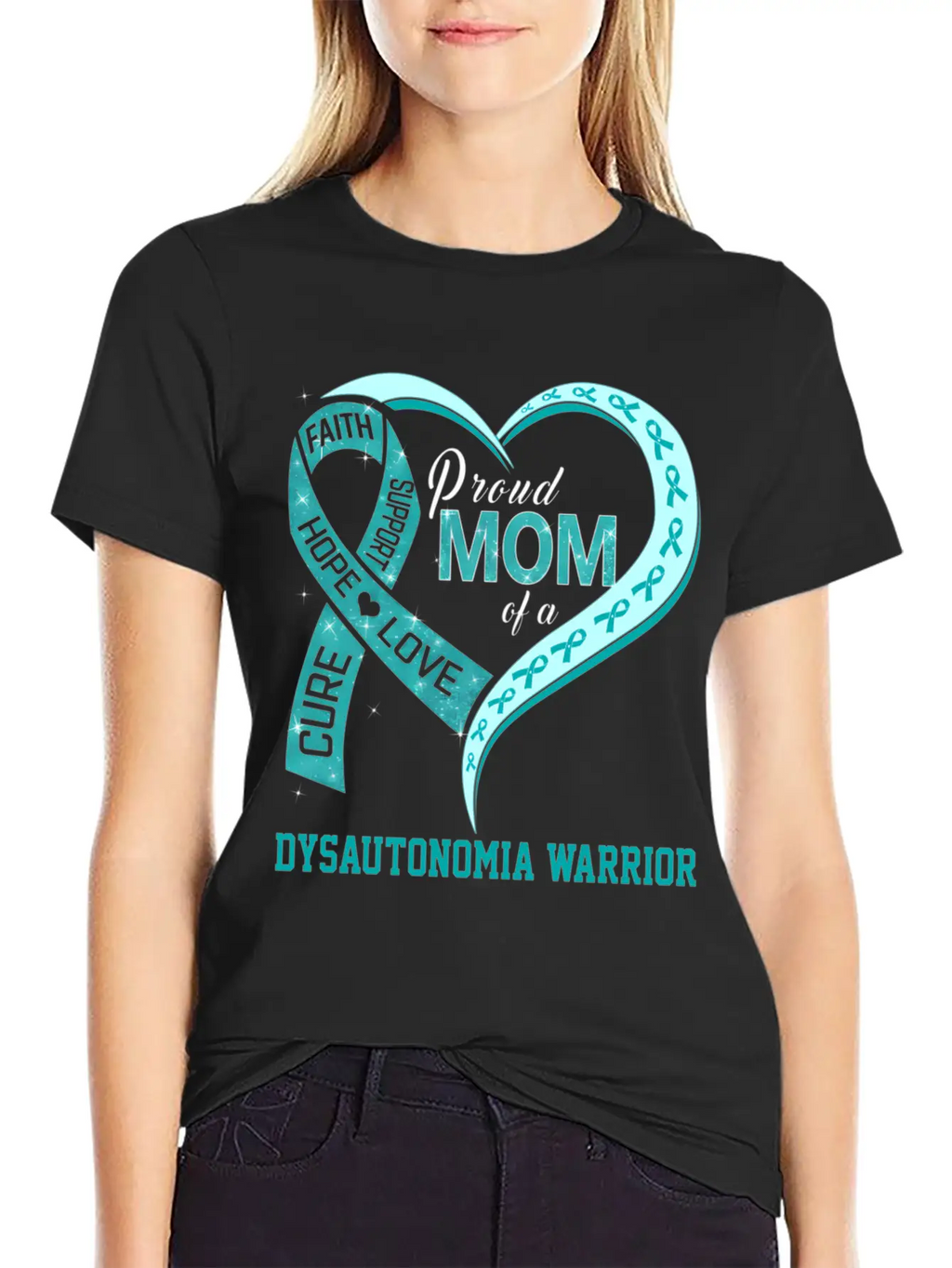 Proud Mom Of A Dysautonomia Warrior Ribbon Breathable Soft Cotton T-Shirt – Timeless Casual Look