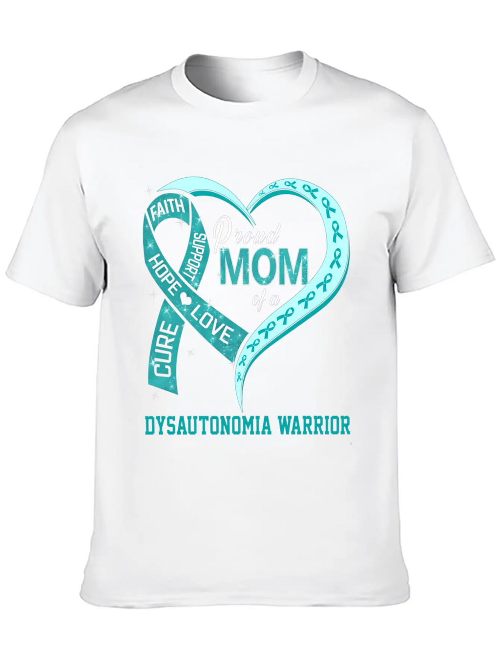 Proud Mom Of A Dysautonomia Warrior Ribbon Breathable Soft Cotton T-Shirt – Timeless Casual Look