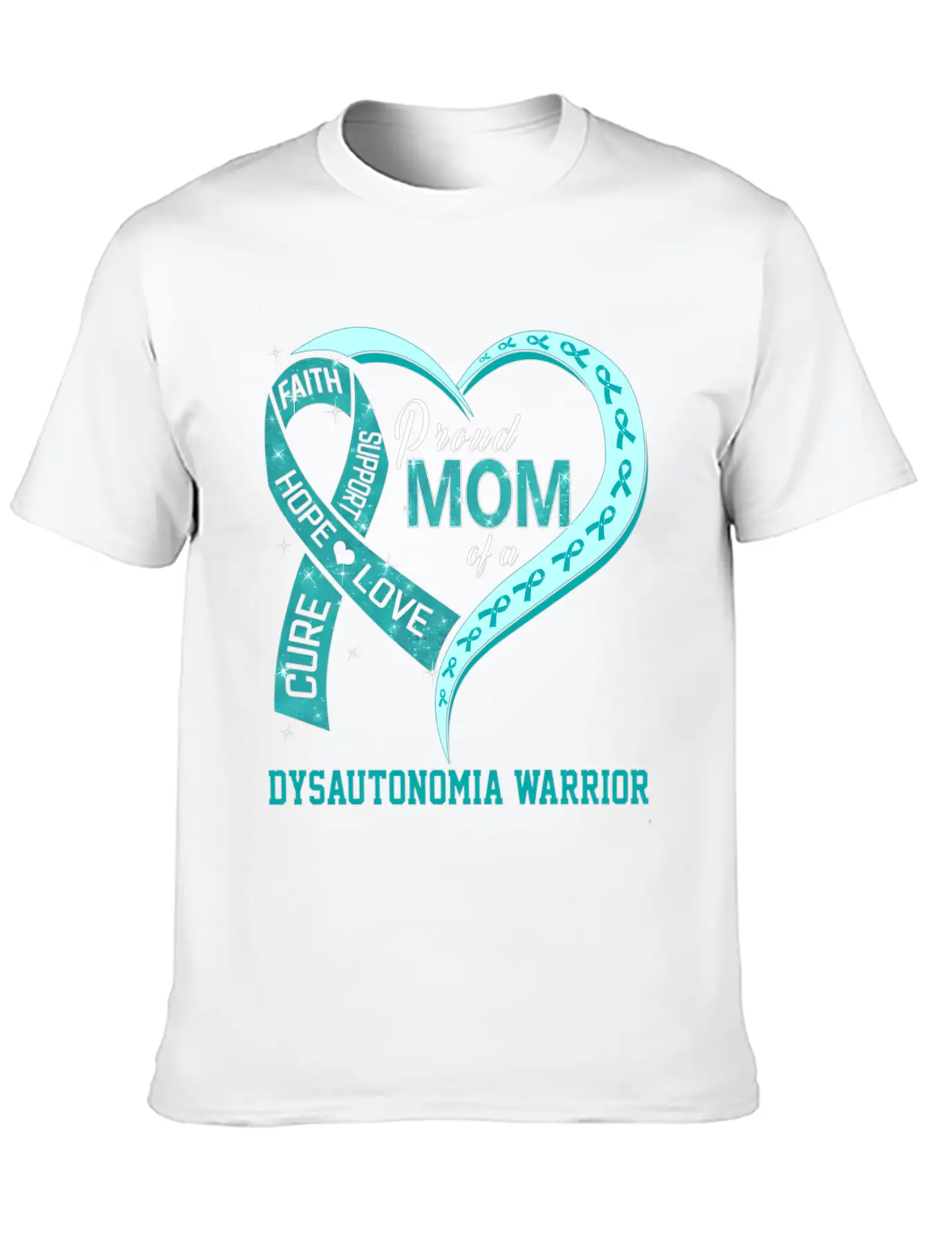 Proud Mom Of A Dysautonomia Warrior Ribbon Breathable Soft Cotton T-Shirt – Timeless Casual Look