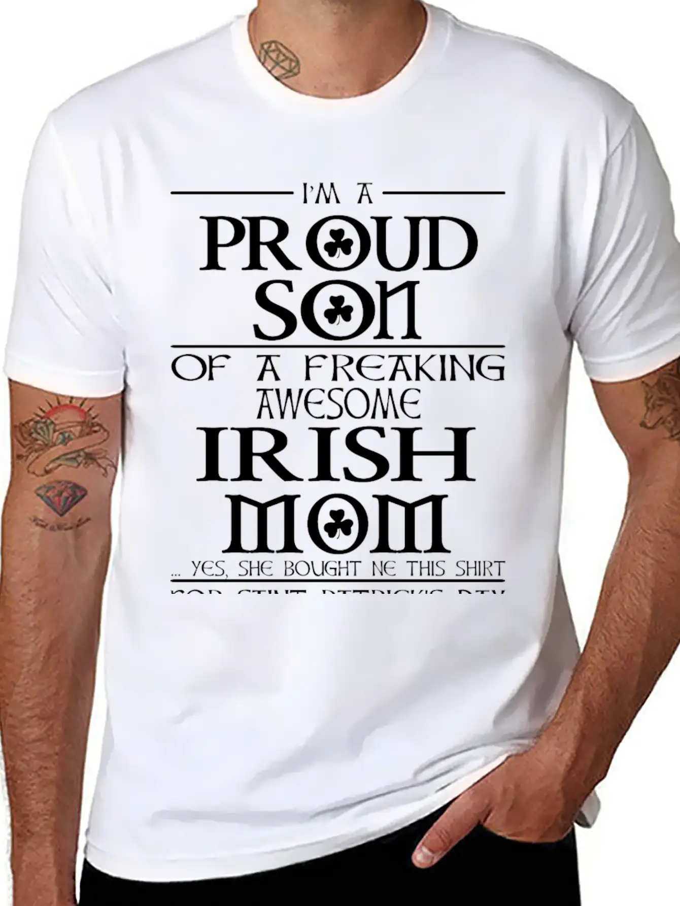 Proud Son Of A Freaking Awesome Irish Mom Breathable Graphic T-Shirt – Perfect For Casual Days
