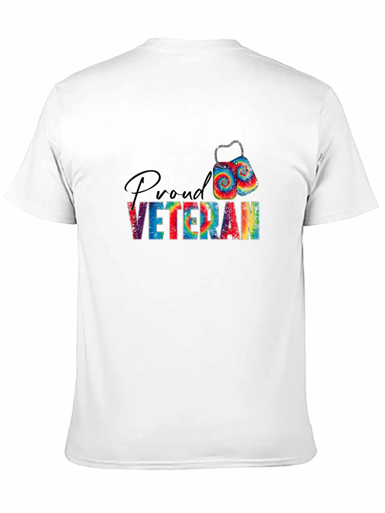 Proud Veteran Tie Dye Trans Military LGBTQ Essential Cotton Tee For Daily Outfits – Unisex Style