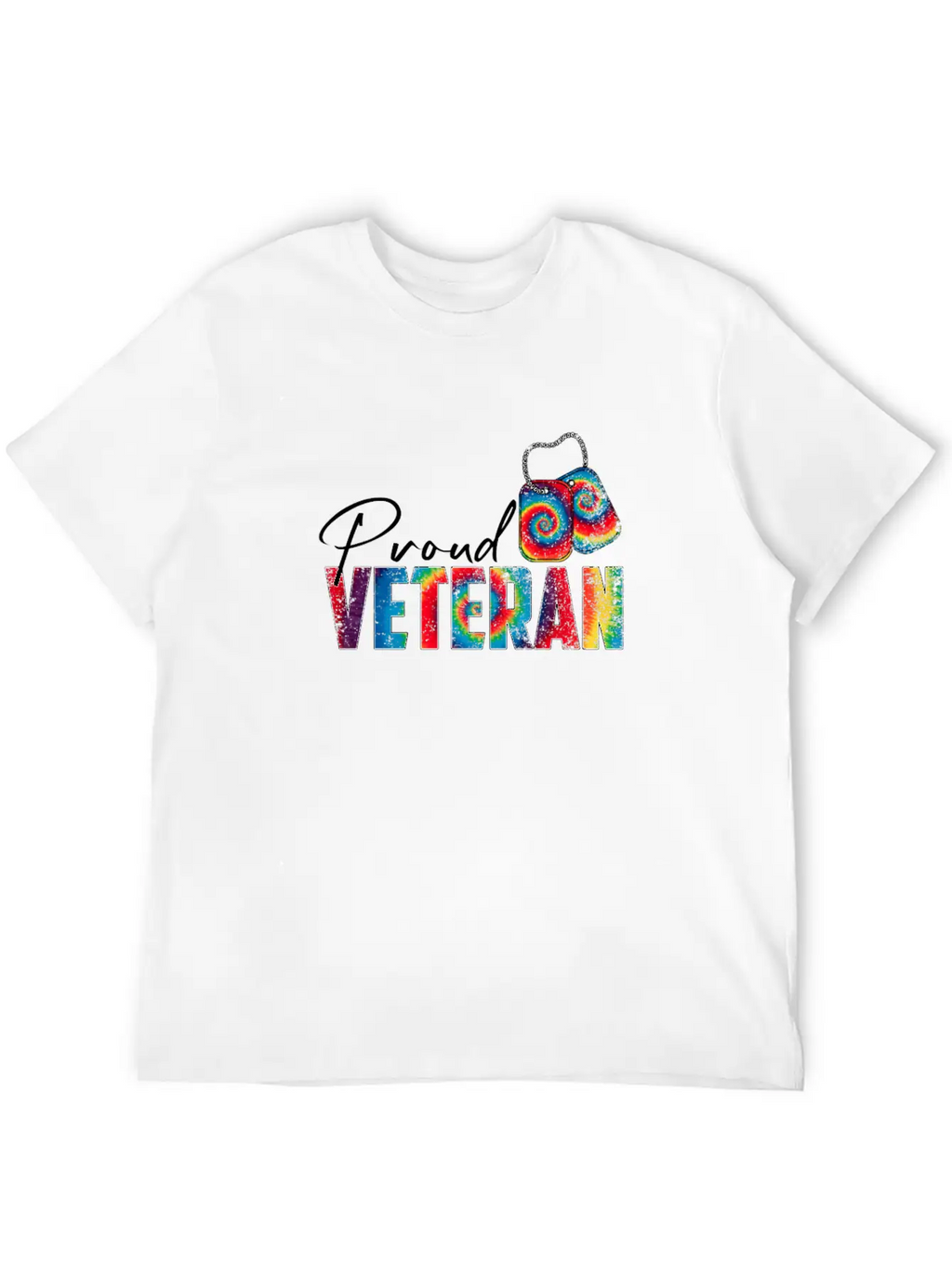Proud Veteran Tie Dye Trans Military LGBTQ Essential Cotton Tee For Daily Outfits – Unisex Style