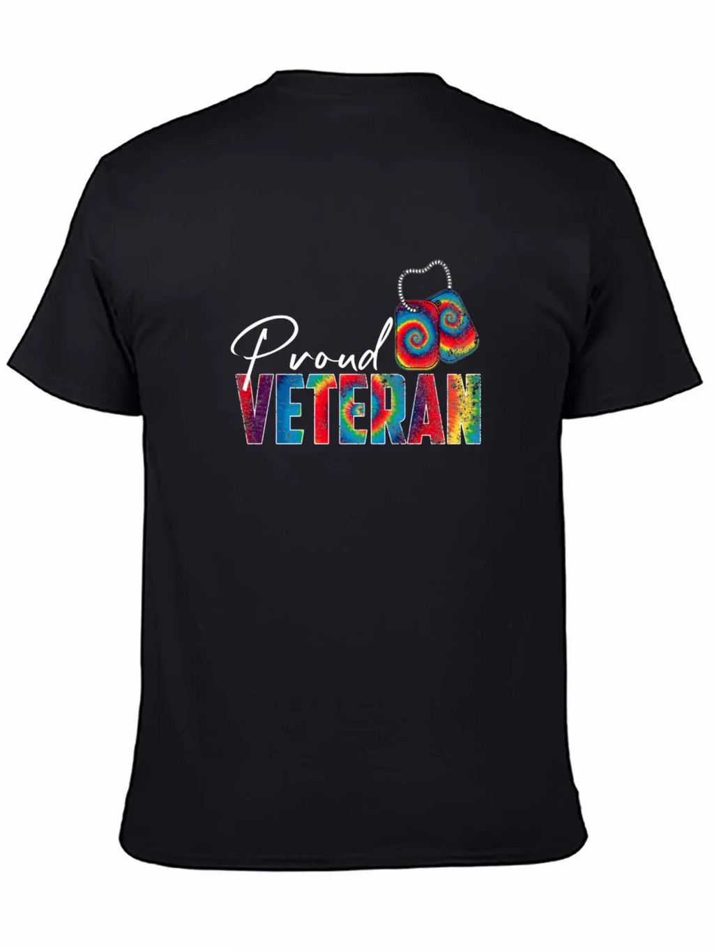 Proud Veteran Tie Dye Trans Military LGBTQ Essential Cotton Tee For Daily Outfits – Unisex Style