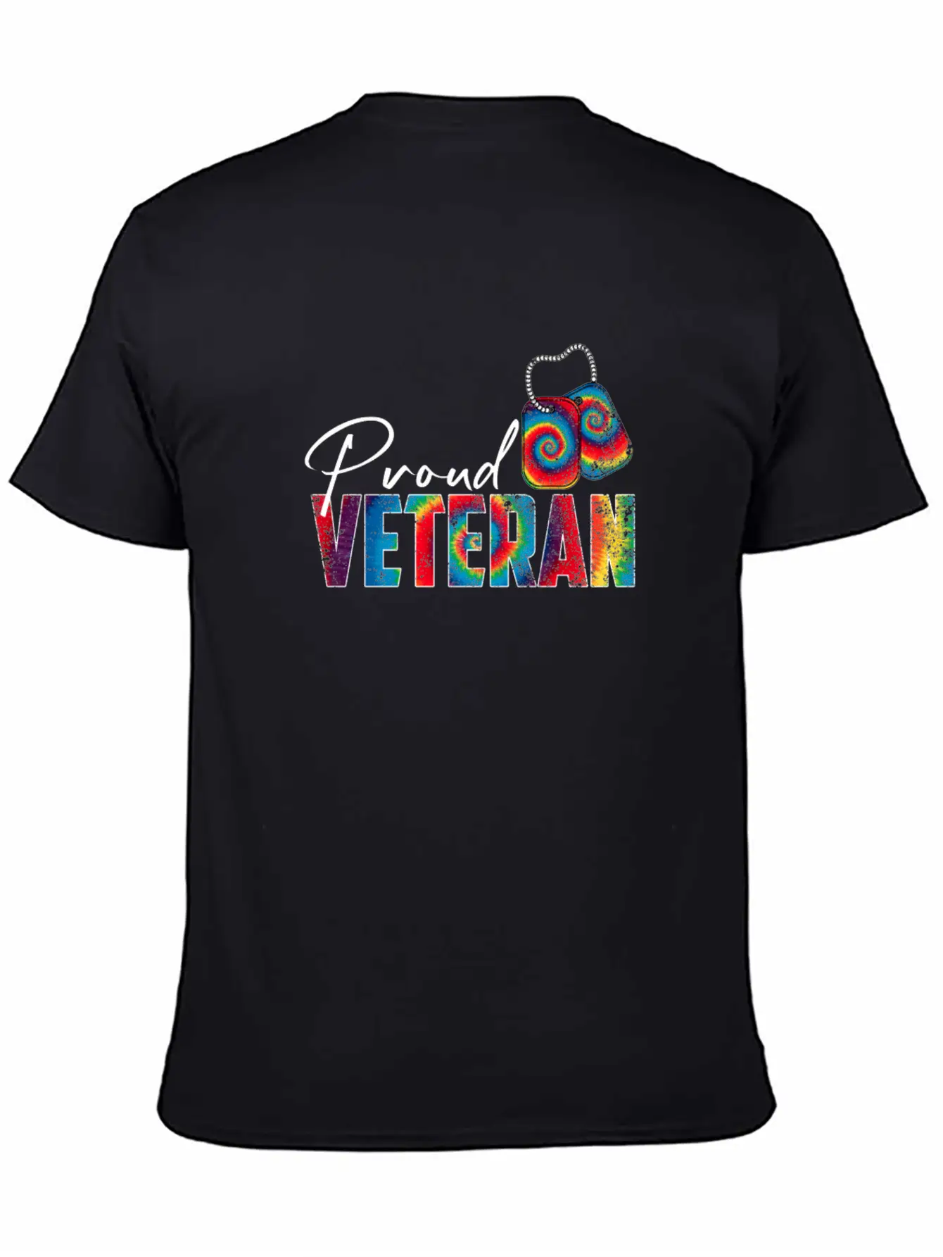 Proud Veteran Tie Dye Trans Military LGBTQ Essential Cotton Tee For Daily Outfits – Unisex Style