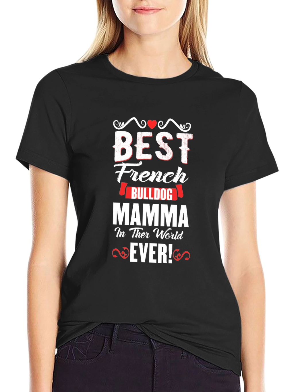 Best French Bulldog Mom T-Shirt - Black