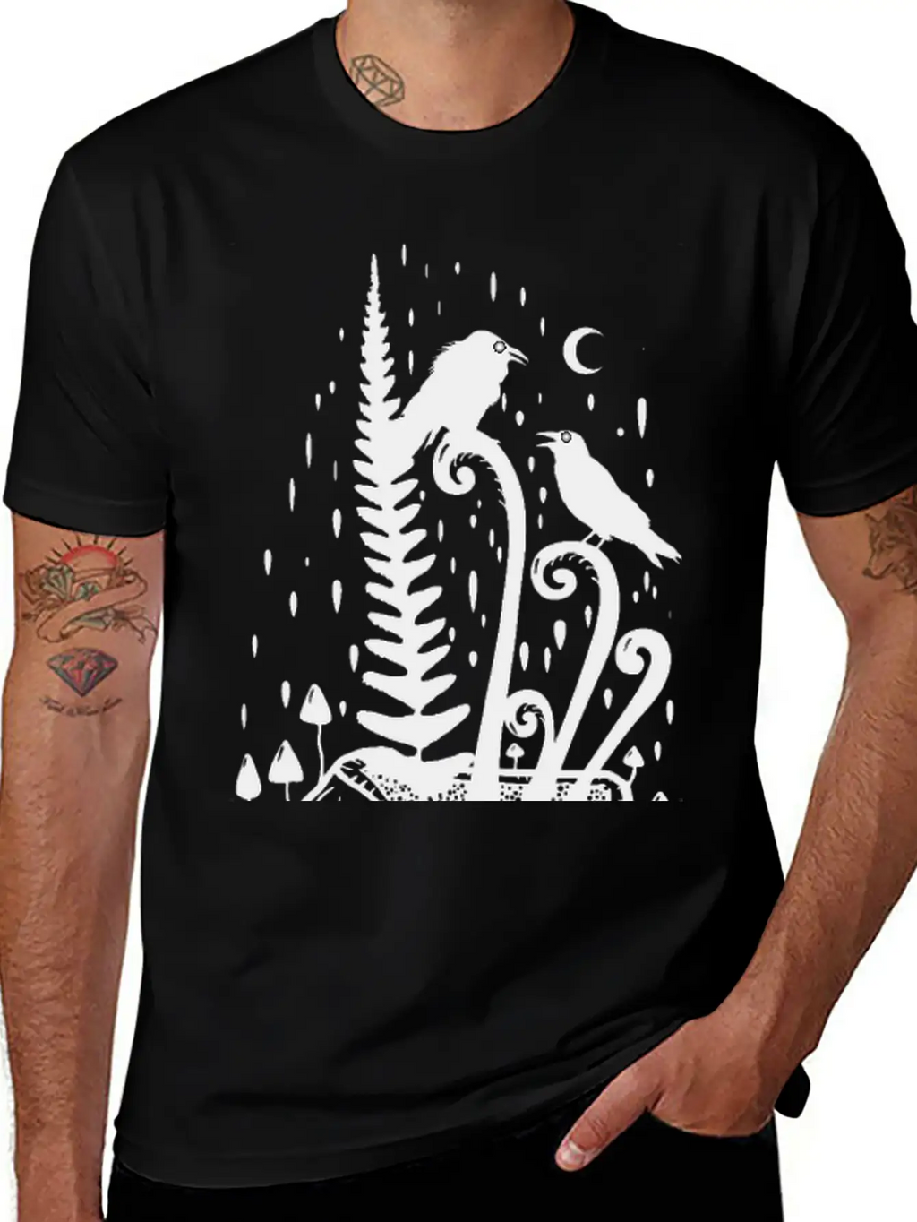 Psychedelic Fern Skull Essential Cotton Tee For Daily Outfits – Unisex Style